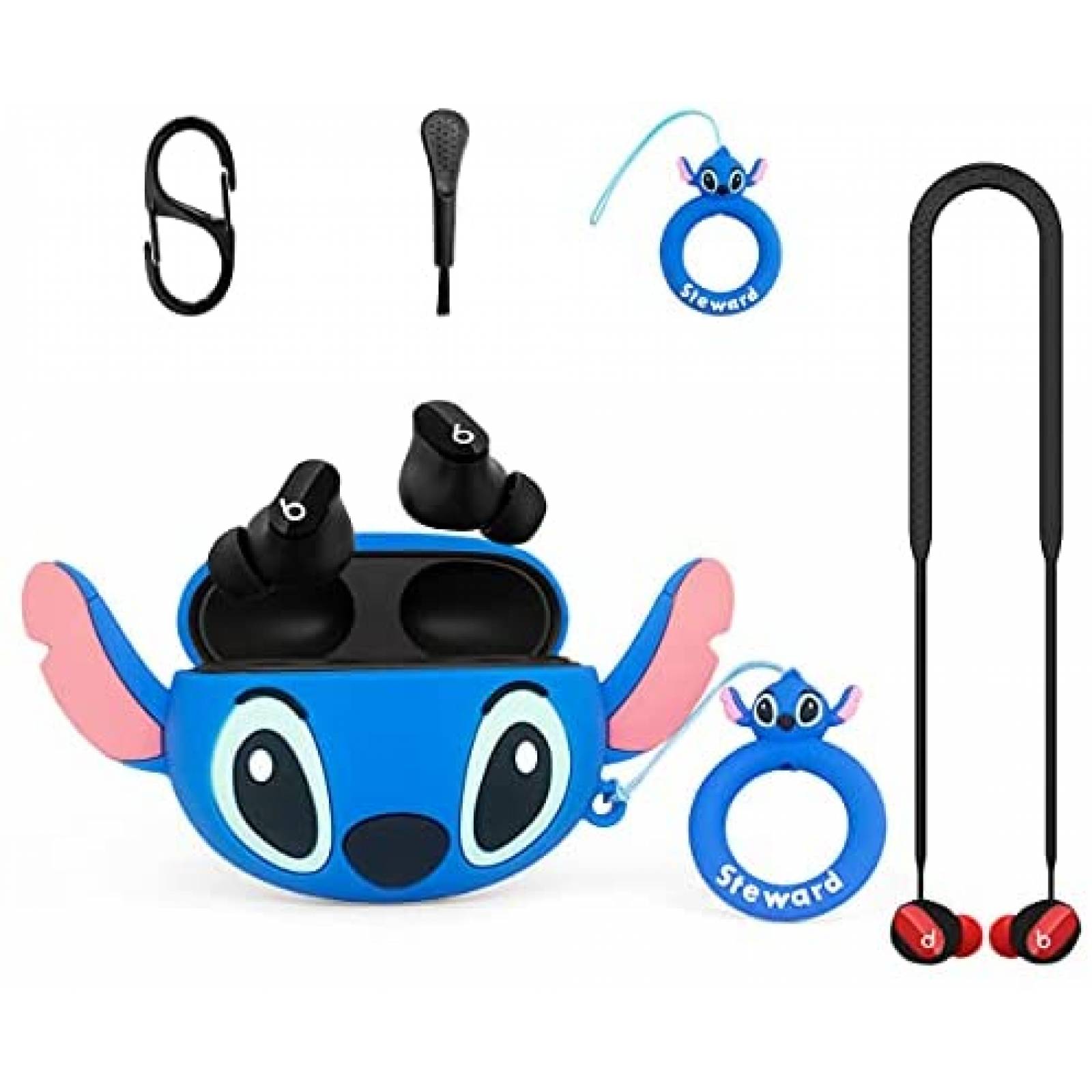 Funda para Beats Studio Buds Alquar Stitch de silicon -Azul