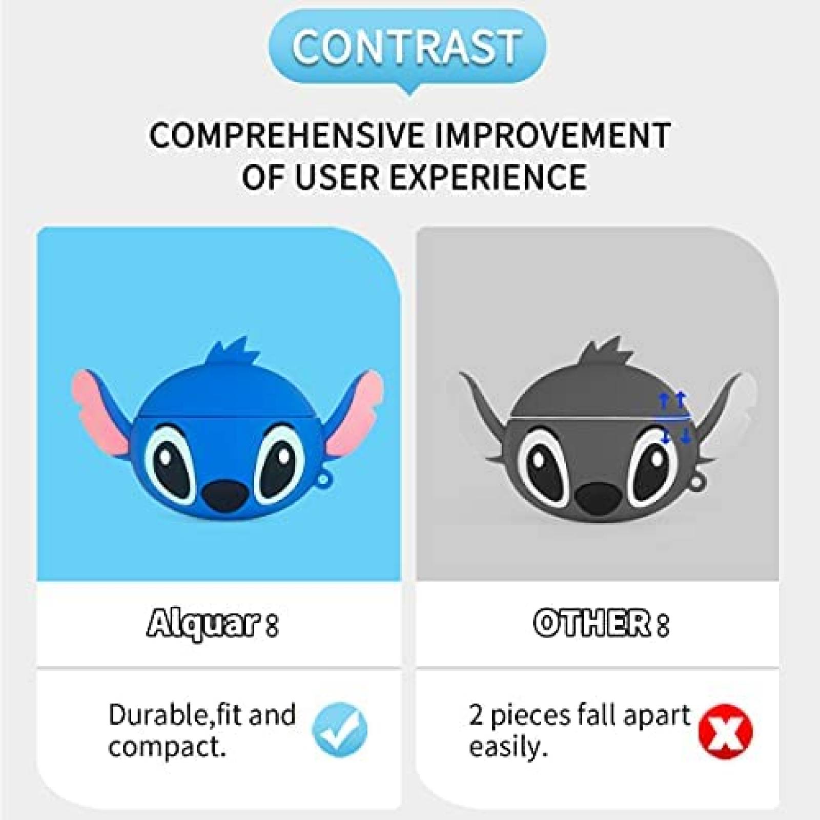 Funda para Beats Studio Buds Alquar Stitch de silicon -Azul