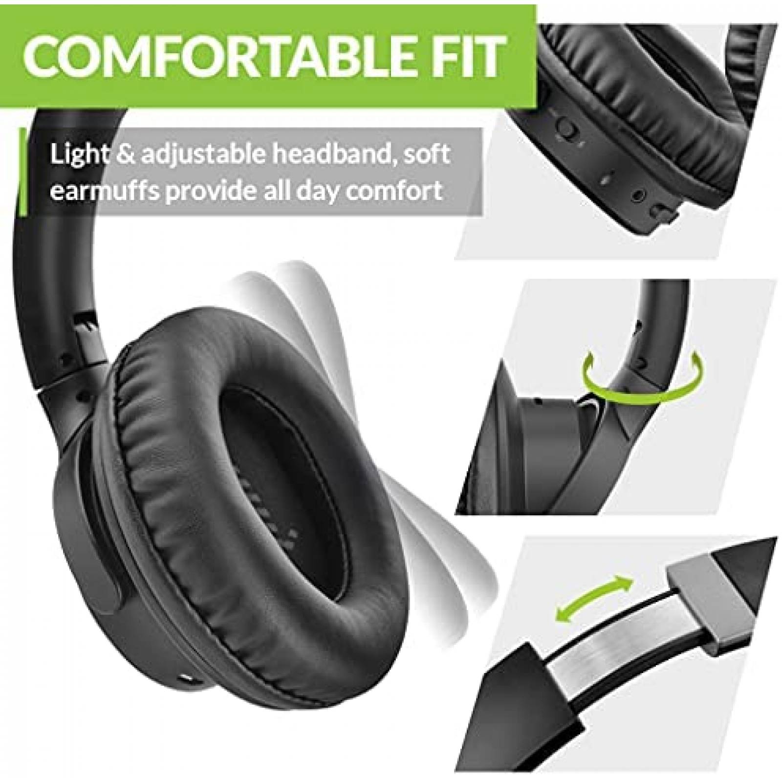 Audifonos inalambricos Avantree AS50 35 hrs bateria -Negro