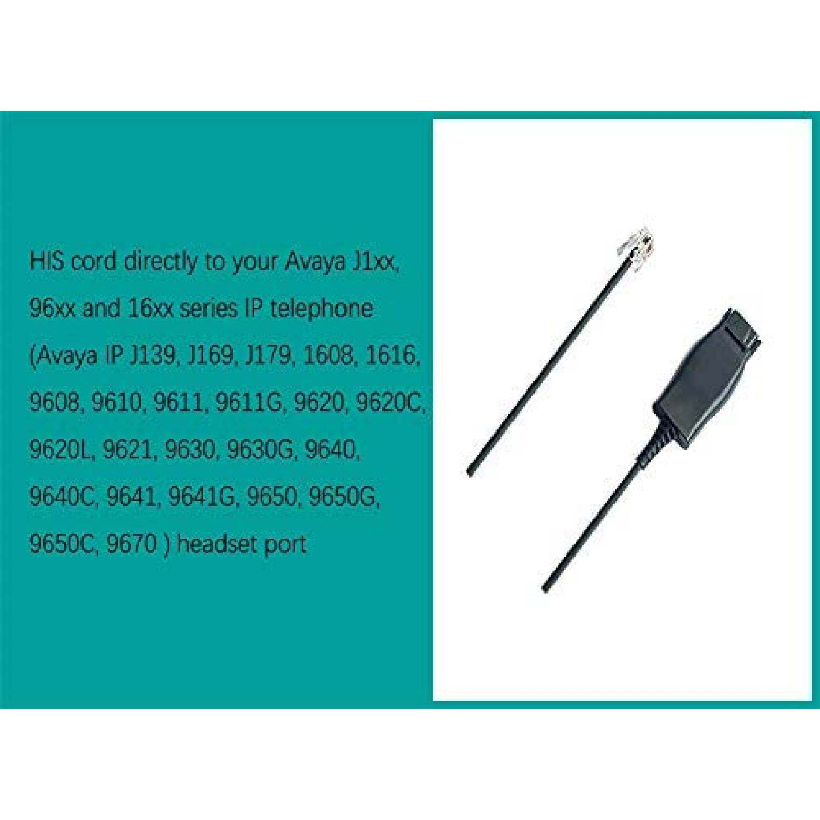 Diadema con microfono Avaya alambrico 3.5mm -Negro