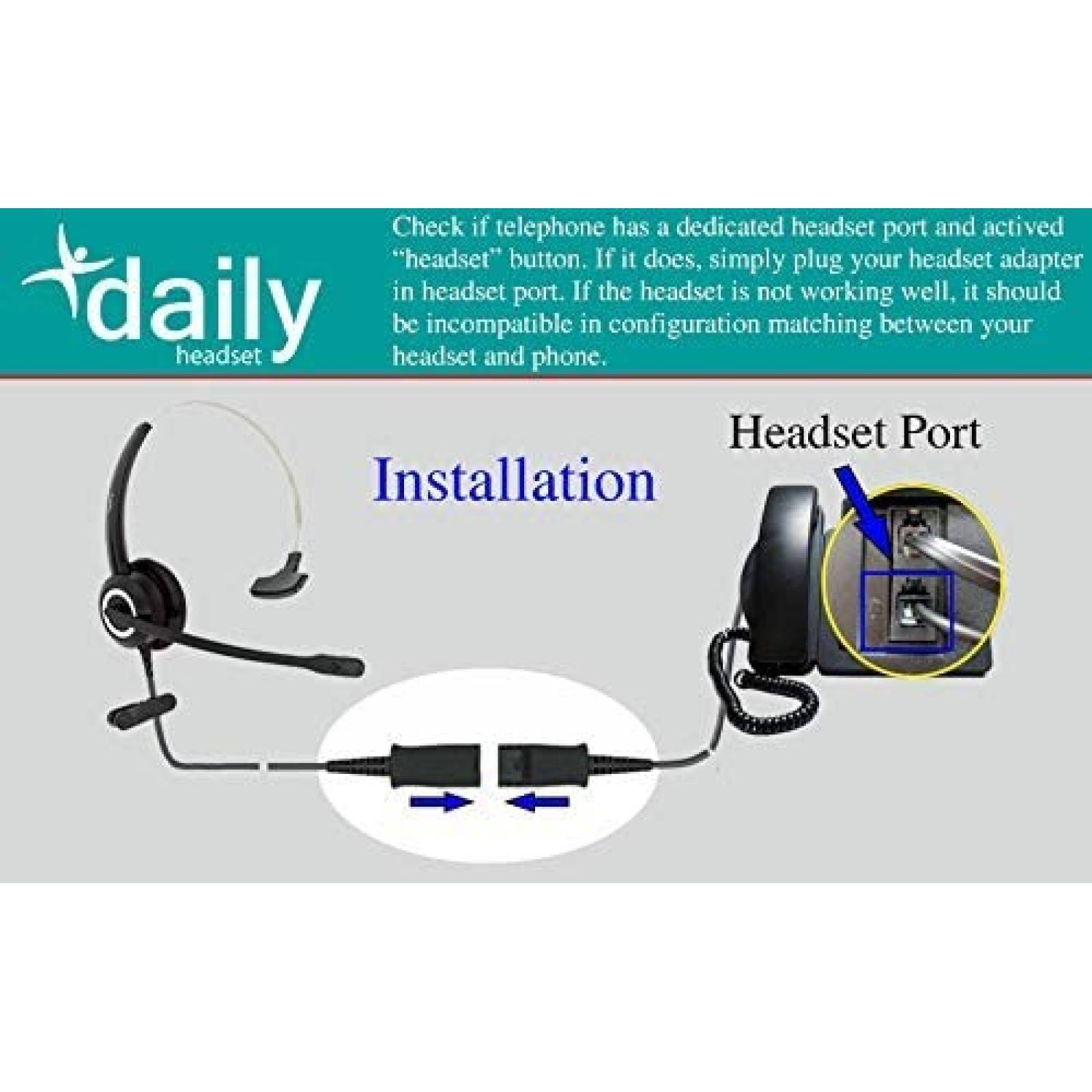 Diadema con microfono Avaya alambrico 3.5mm -Negro