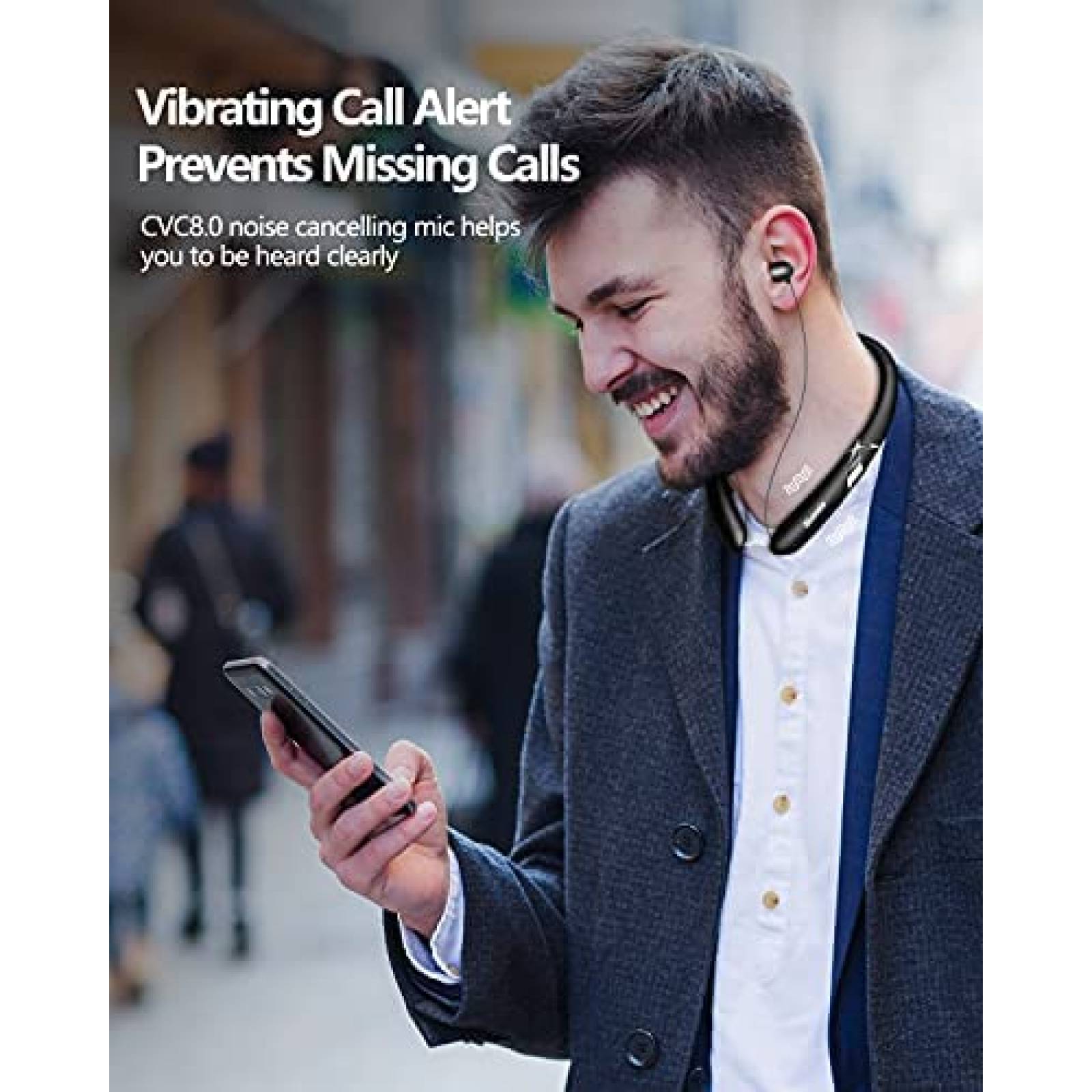 Audifonos inalambricos cuello Bluenin cancela ruido -Negro