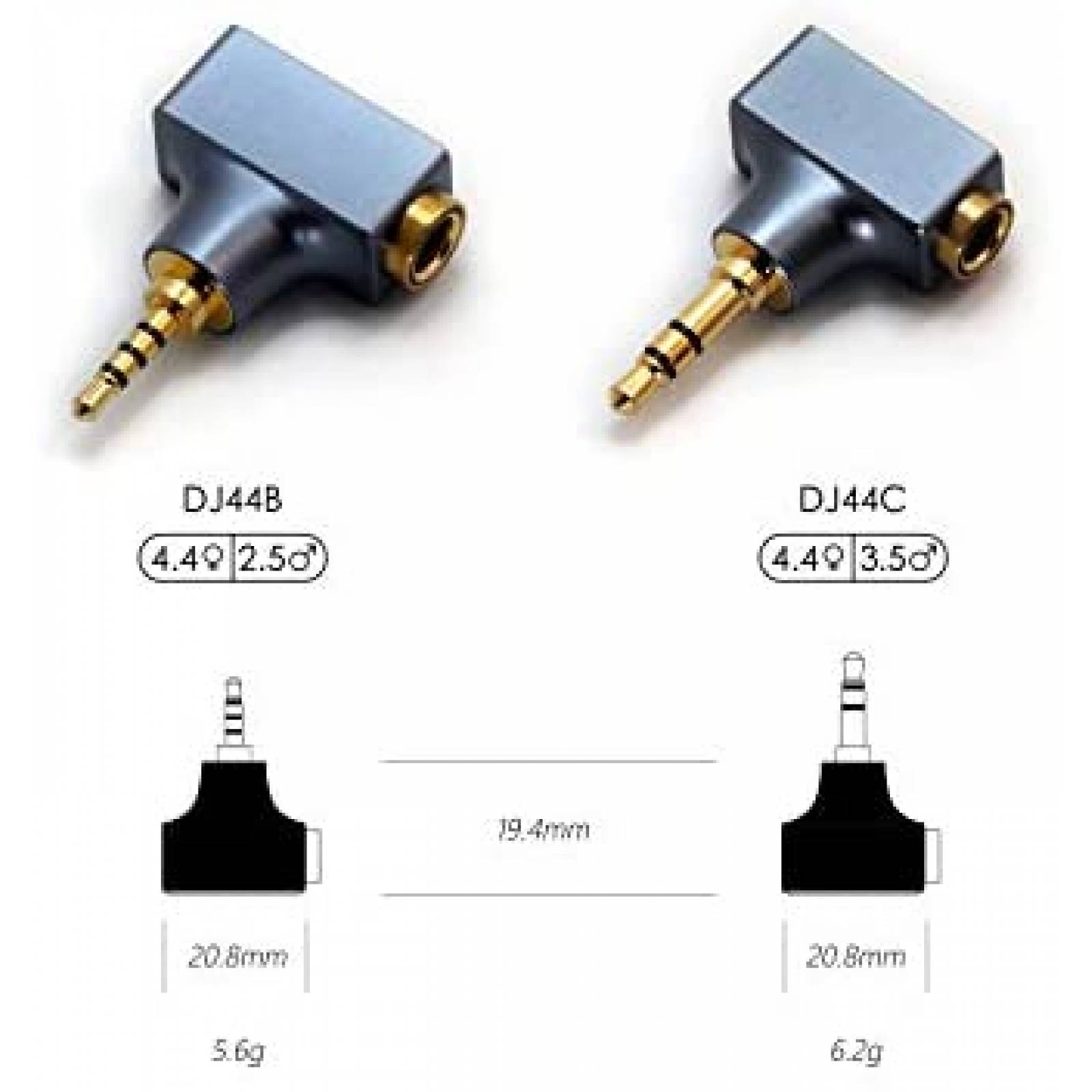 Conversor Audio DD DJ44C 2 Aluminio 4.4mm Balanceado -Dorado