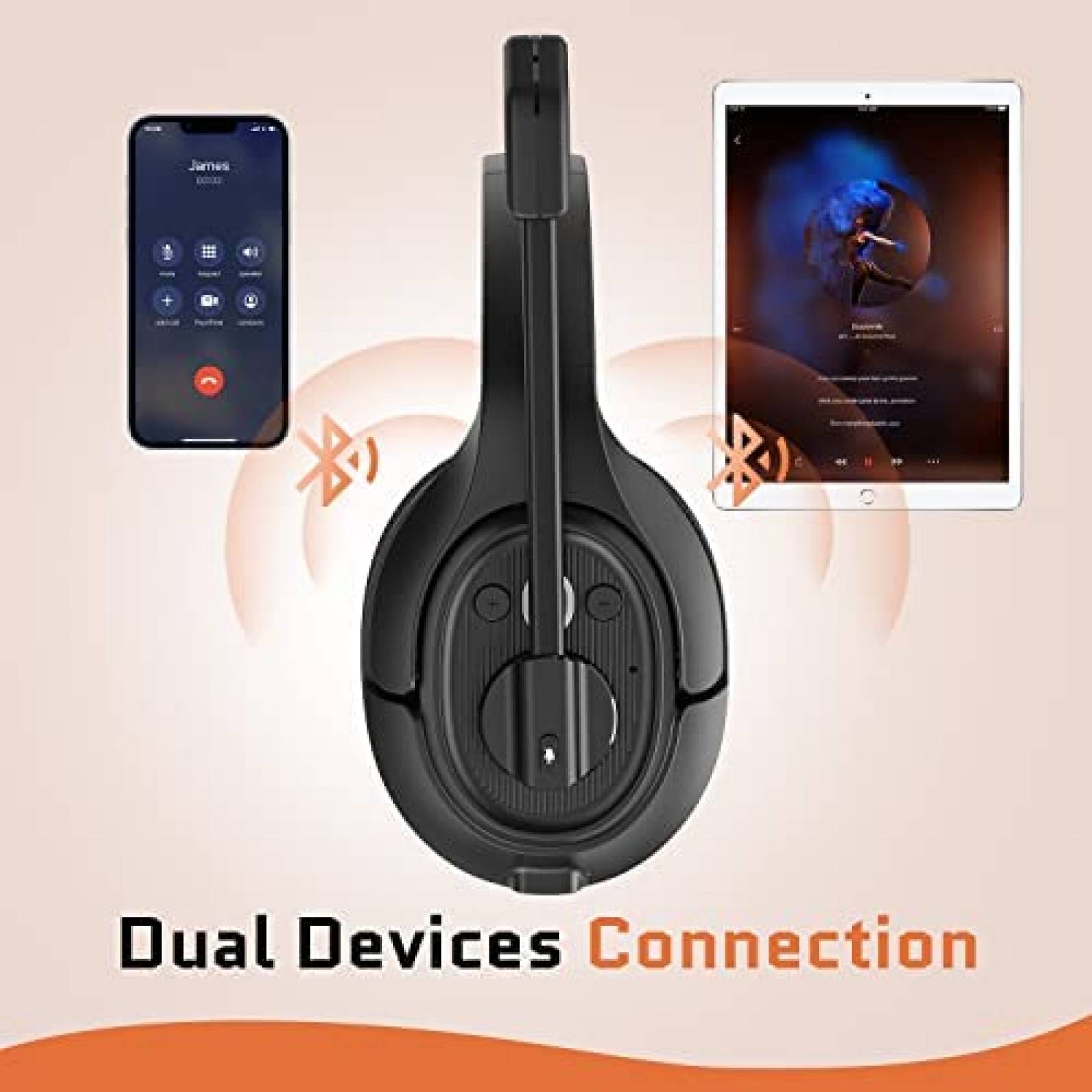 Audifonos EKSA Inalambrico Con Cancelacion de Ruido -Negro