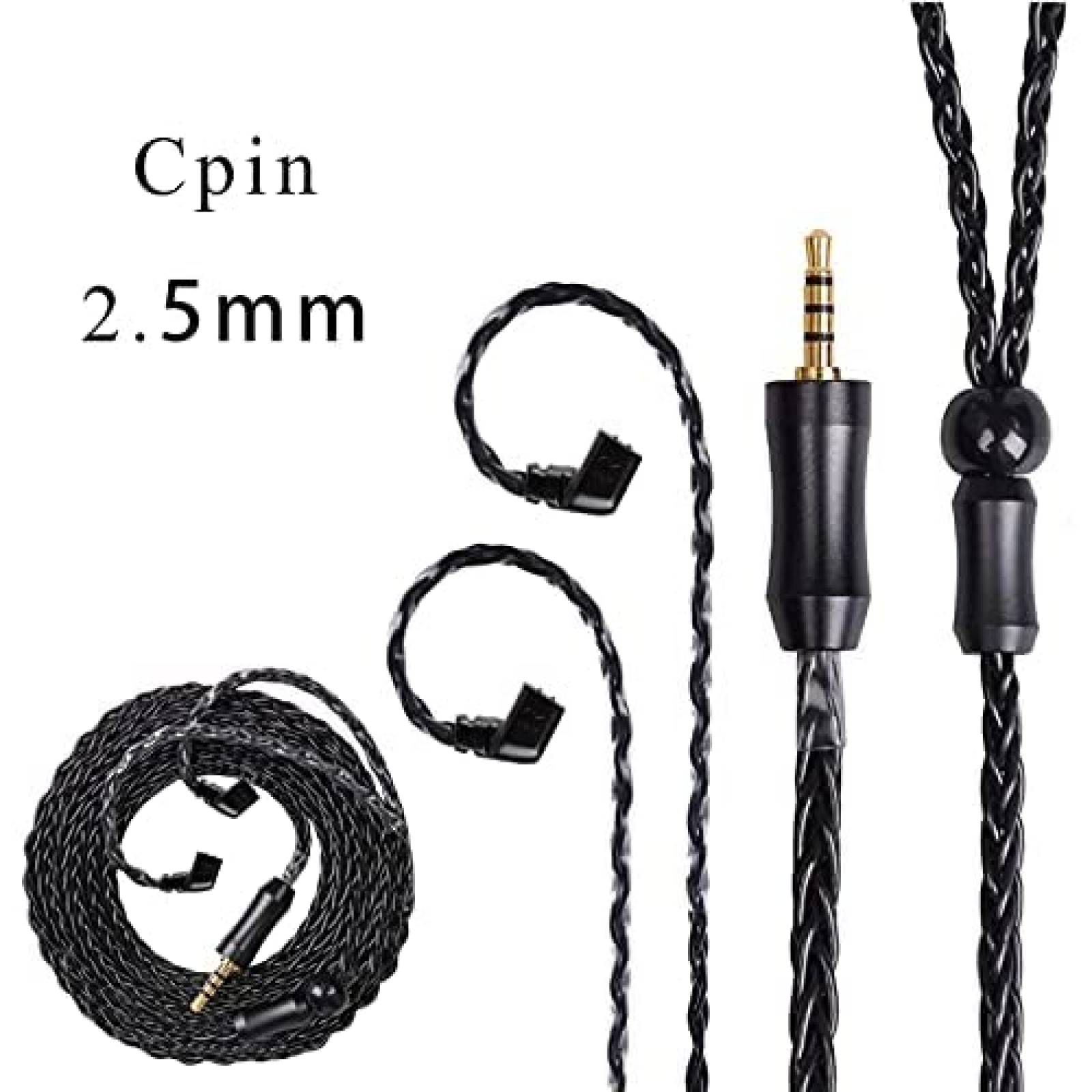 Cable de Audio FEDAI para Audifonos QDC Tipo C -Negro