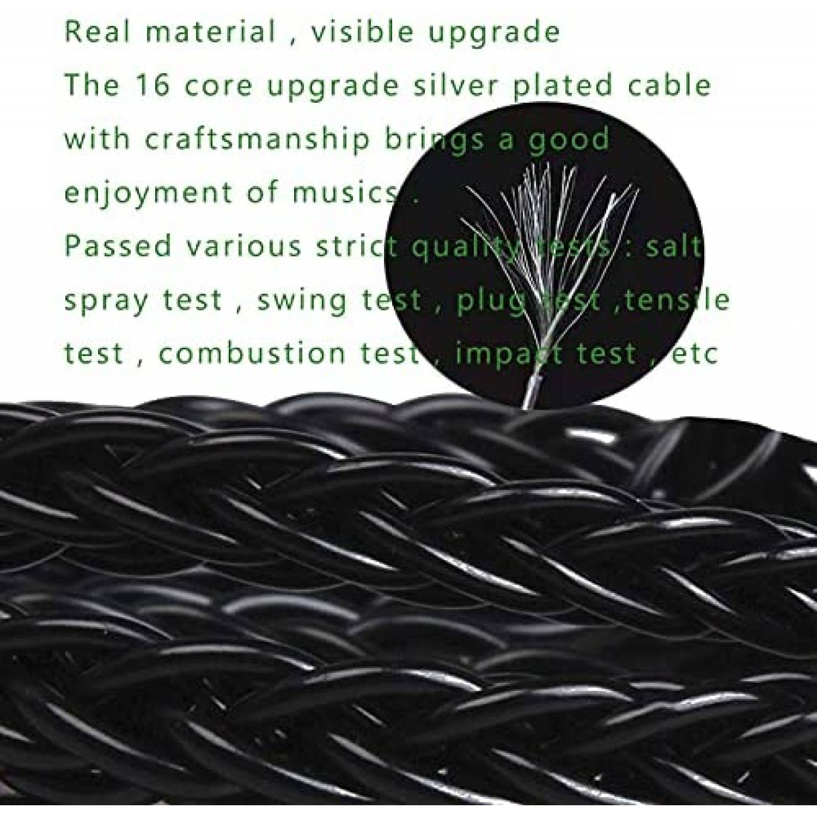 Cable de Audio FEDAI para Audifonos QDC Tipo C -Negro