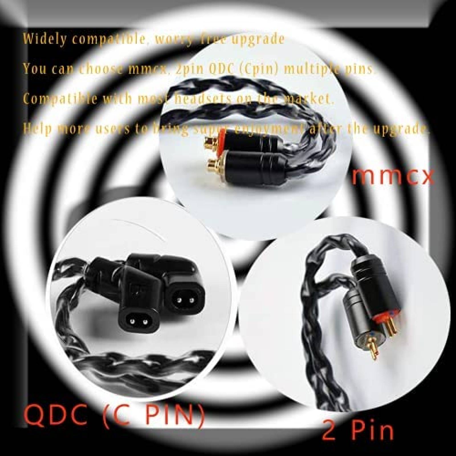 Cable de Audio FEDAI para Audifonos QDC Tipo C -Negro