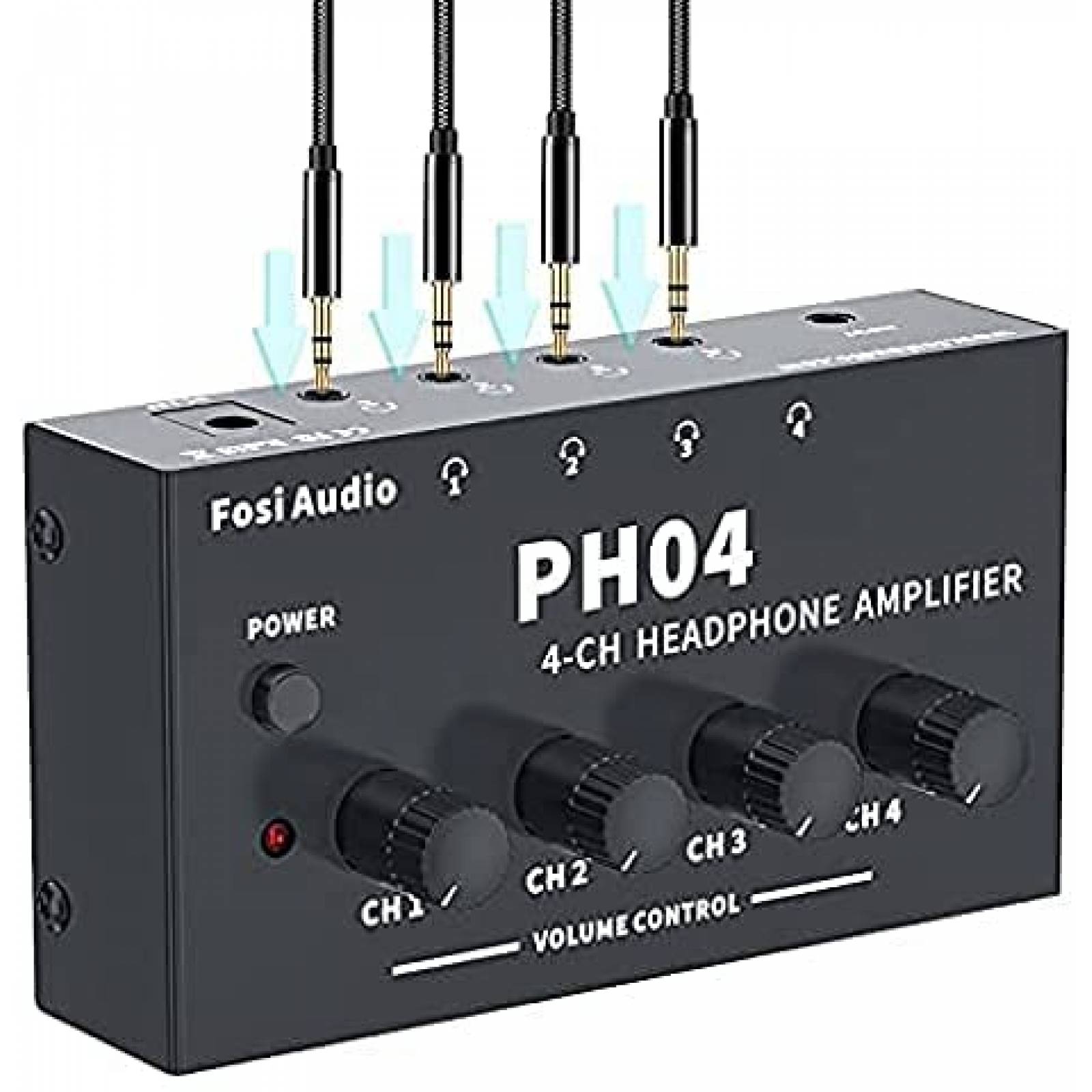 Amplificador de Sonido Fosi Audio PH04 4 Canales -Negro
