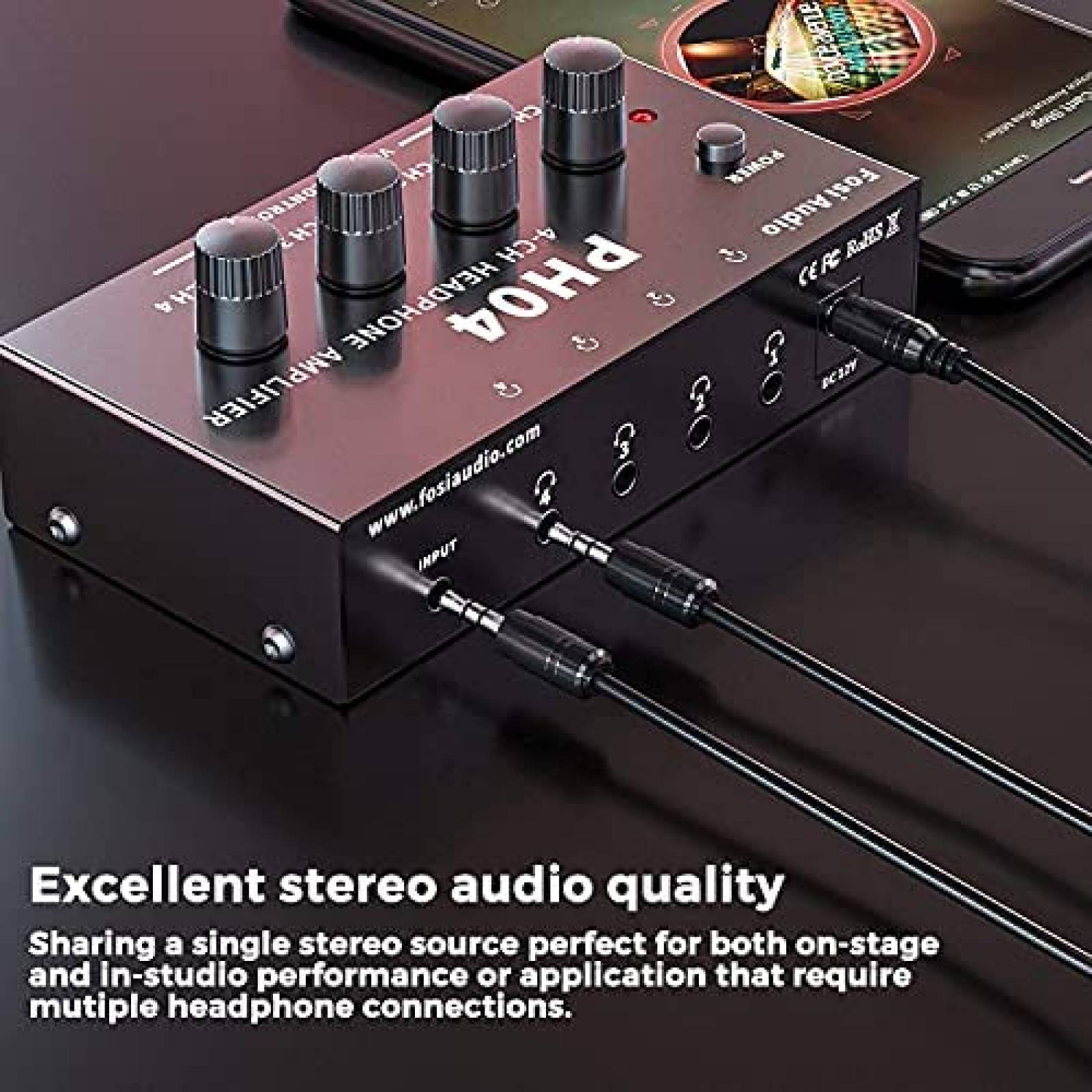 Amplificador de Sonido Fosi Audio PH04 4 Canales -Negro