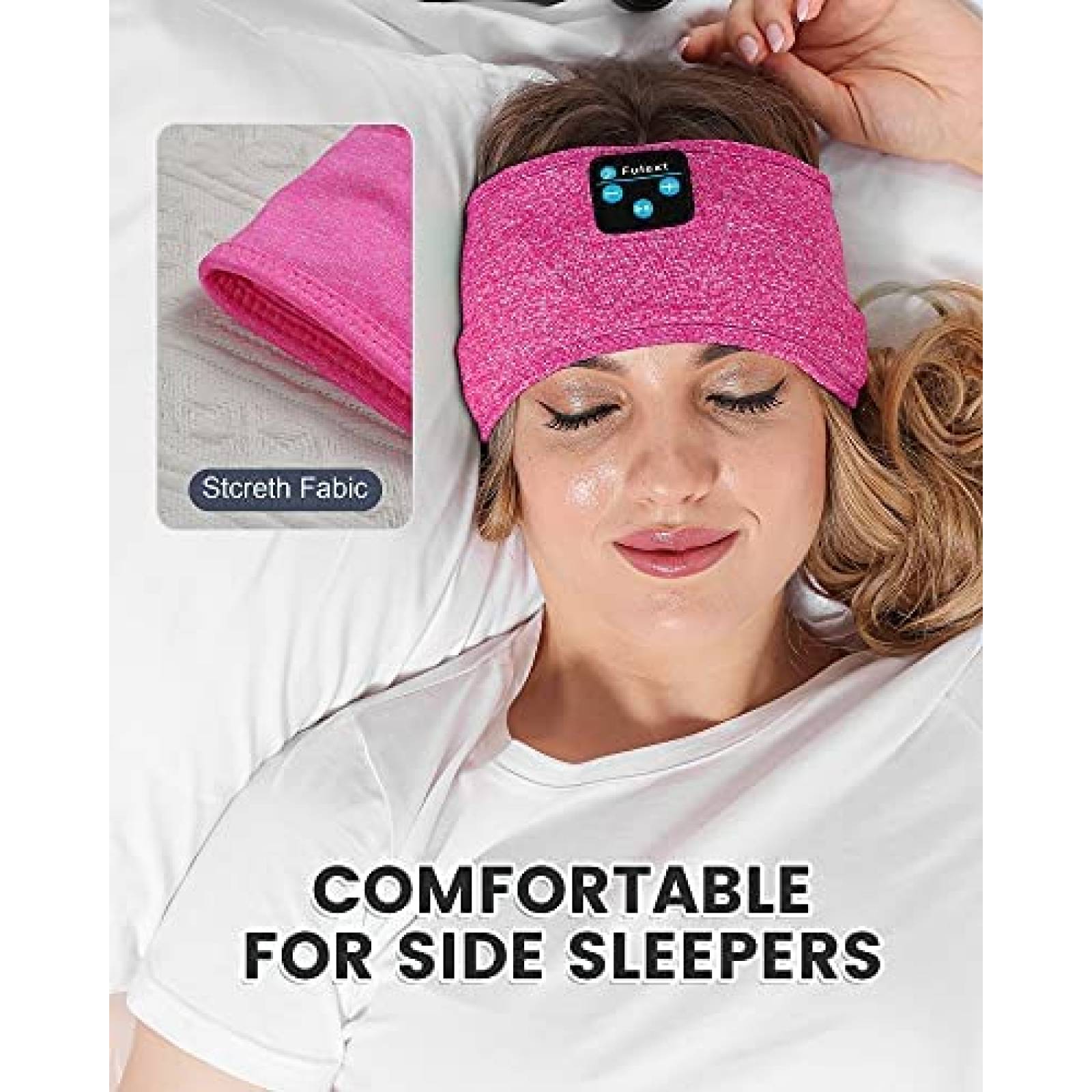 Audifonos Fulext Bluetooth banda para dormir suave -Rosa