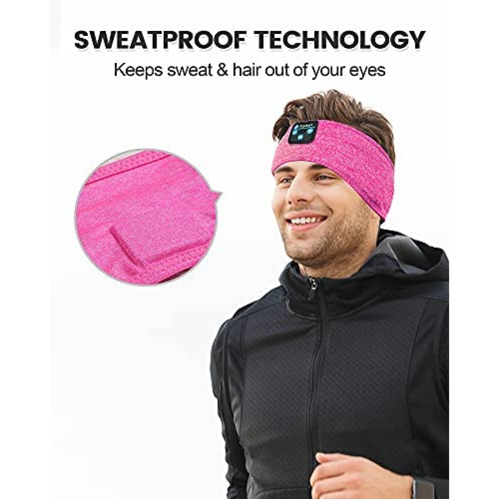 Audifonos Fulext Bluetooth banda para dormir suave -Rosa