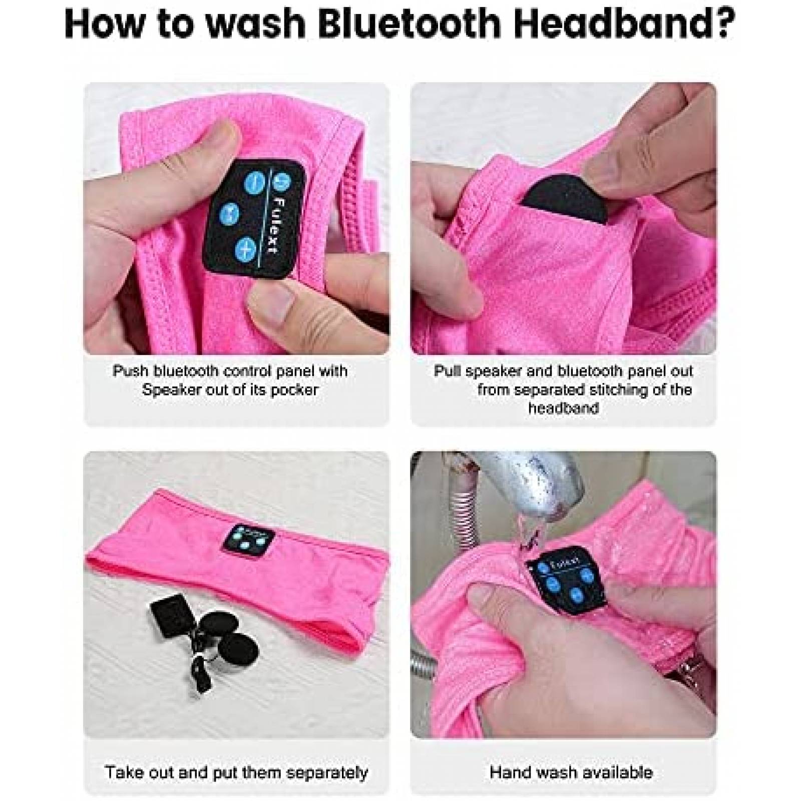 Audifonos Fulext Bluetooth banda para dormir suave -Rosa