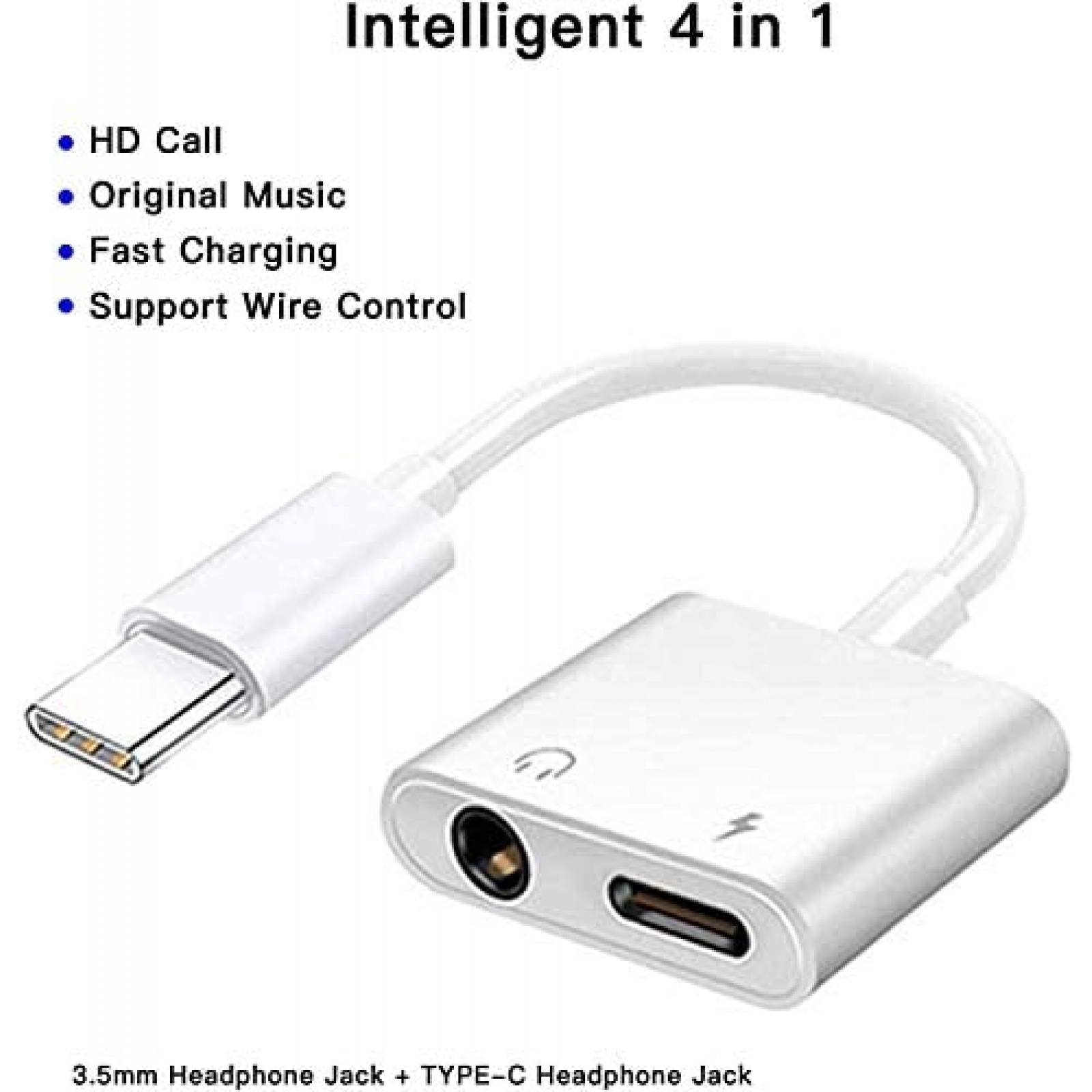 Adaptador de audio Gikko para auriculares con conector USB C