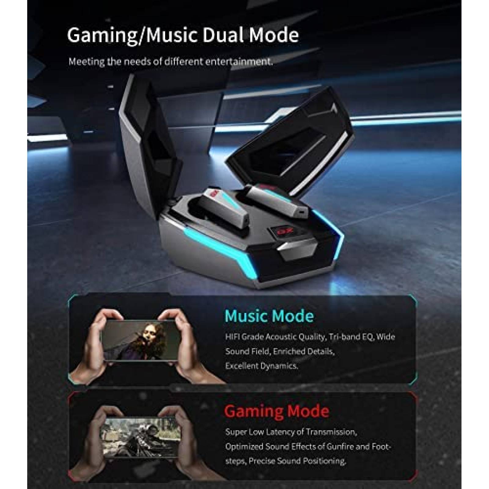 Auriculares HECATE GX07 Inalambricos Con Cancelacion Ruido