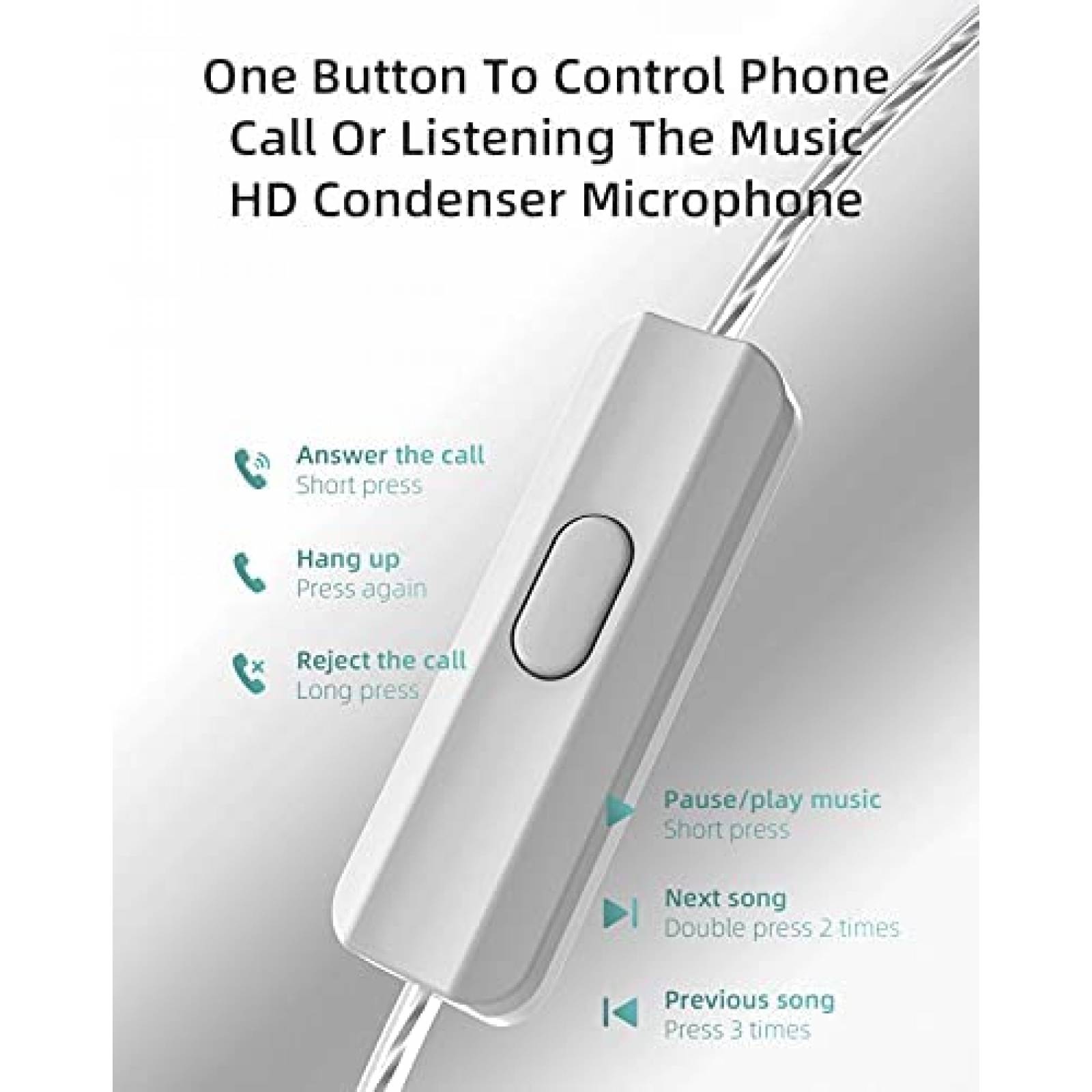 Auriculares Dinamicos HIFIHEAR con Jack 3.5mm -Plata