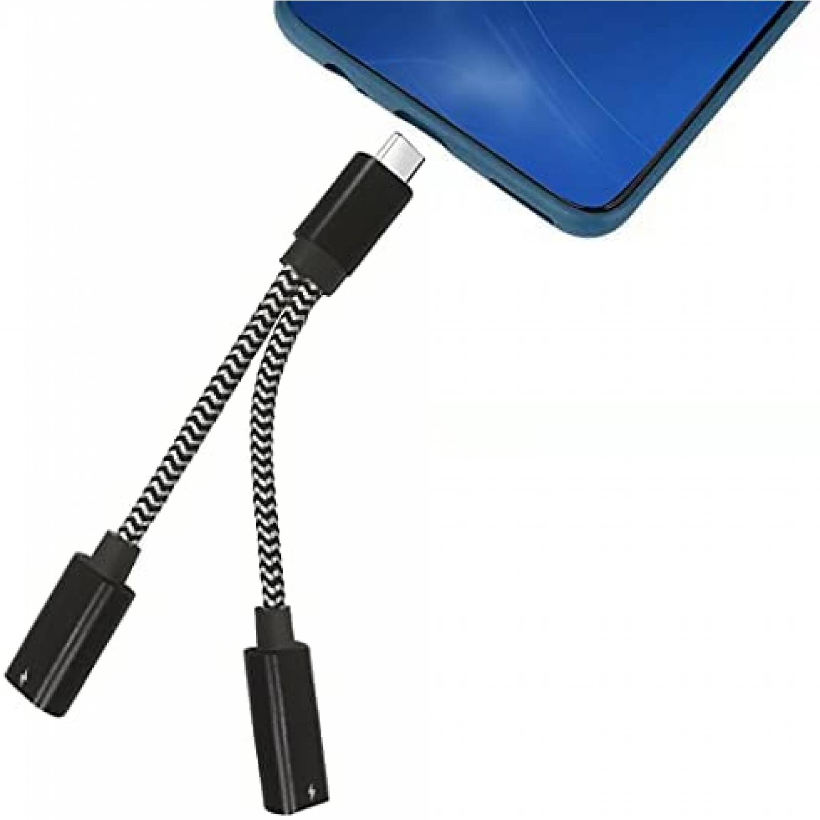 Cable USB C a doble USB C hembra HLDInie -Blanco/negro