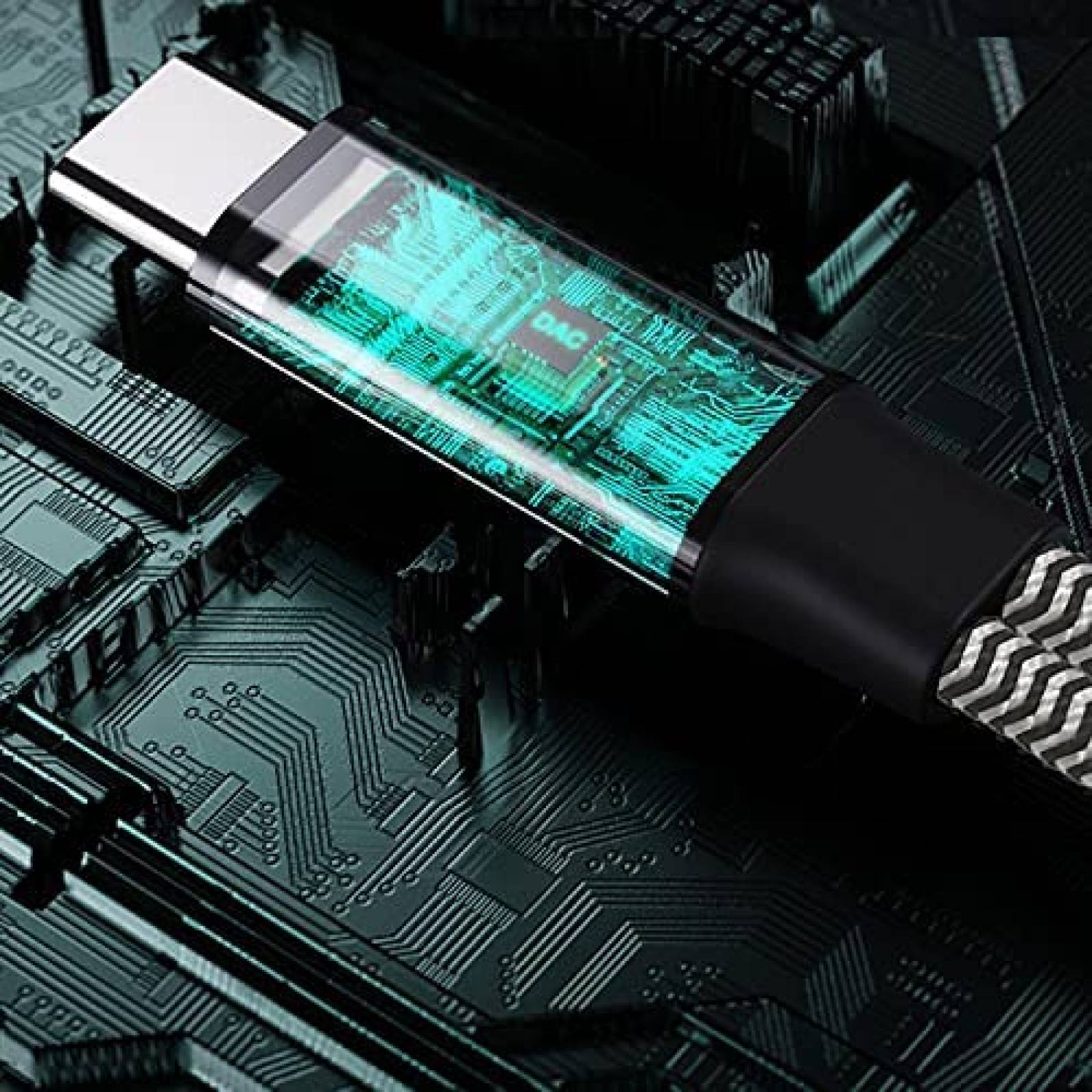 Cable USB C a doble USB C hembra HLDInie -Blanco/negro