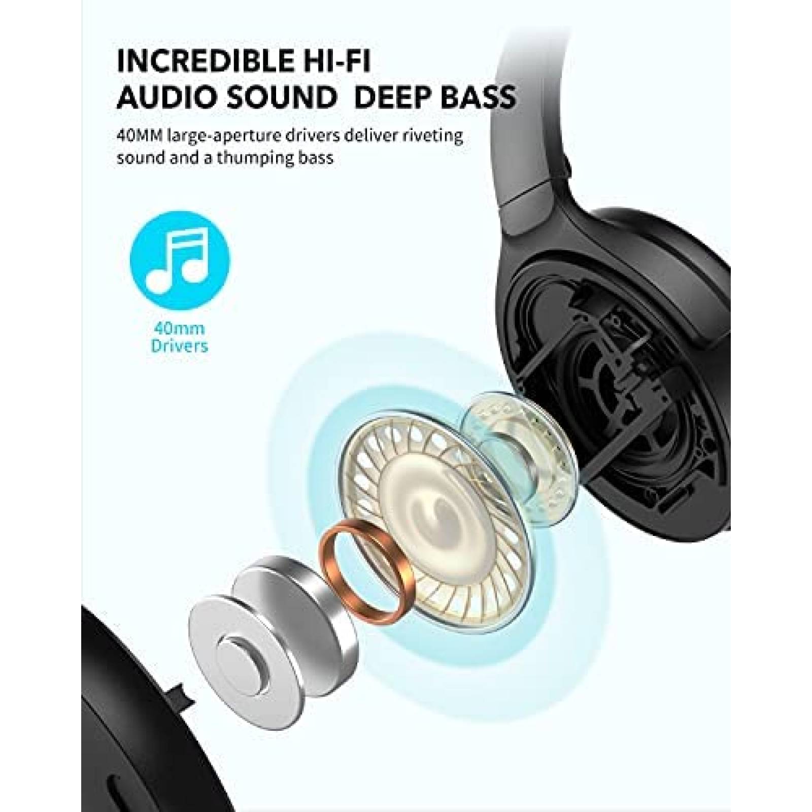 Audifonos inalambricos HROEENOI JZ02 cancela ruido -Negro