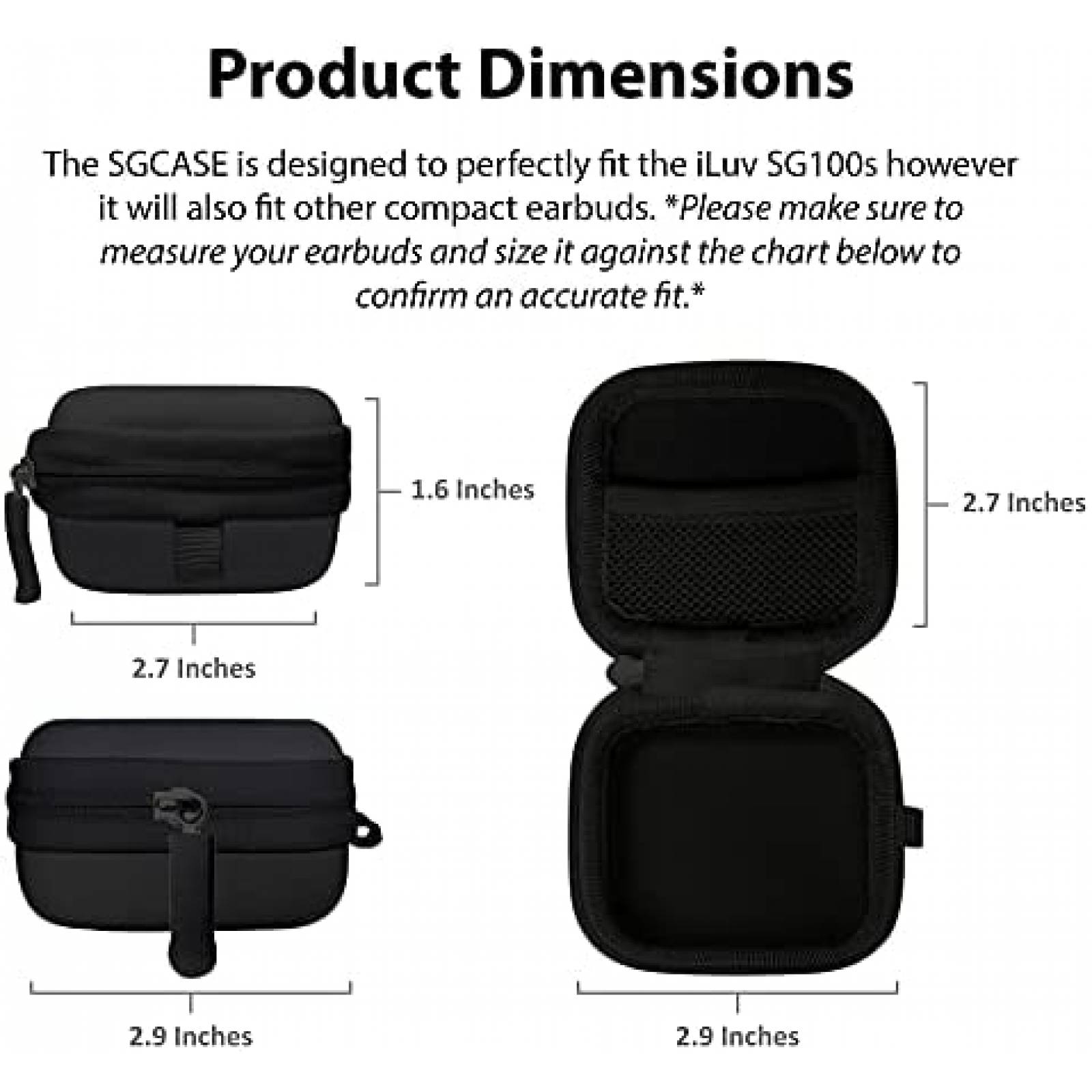 Estuche iLuv de Zipper con Llavero para Audifonos -Negro