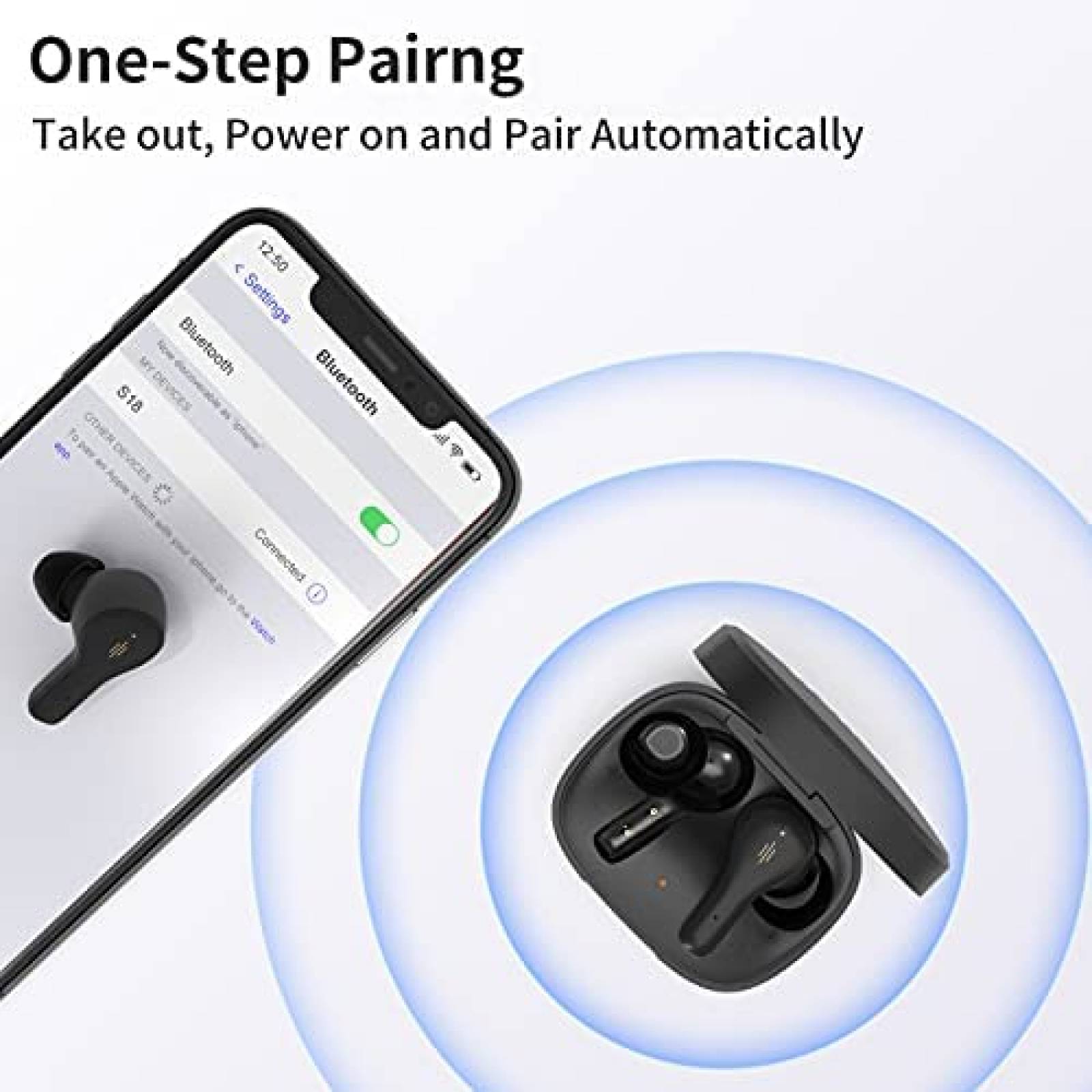 Auriculares JIBEILA S28 Impermeables Bluetooth -Negro