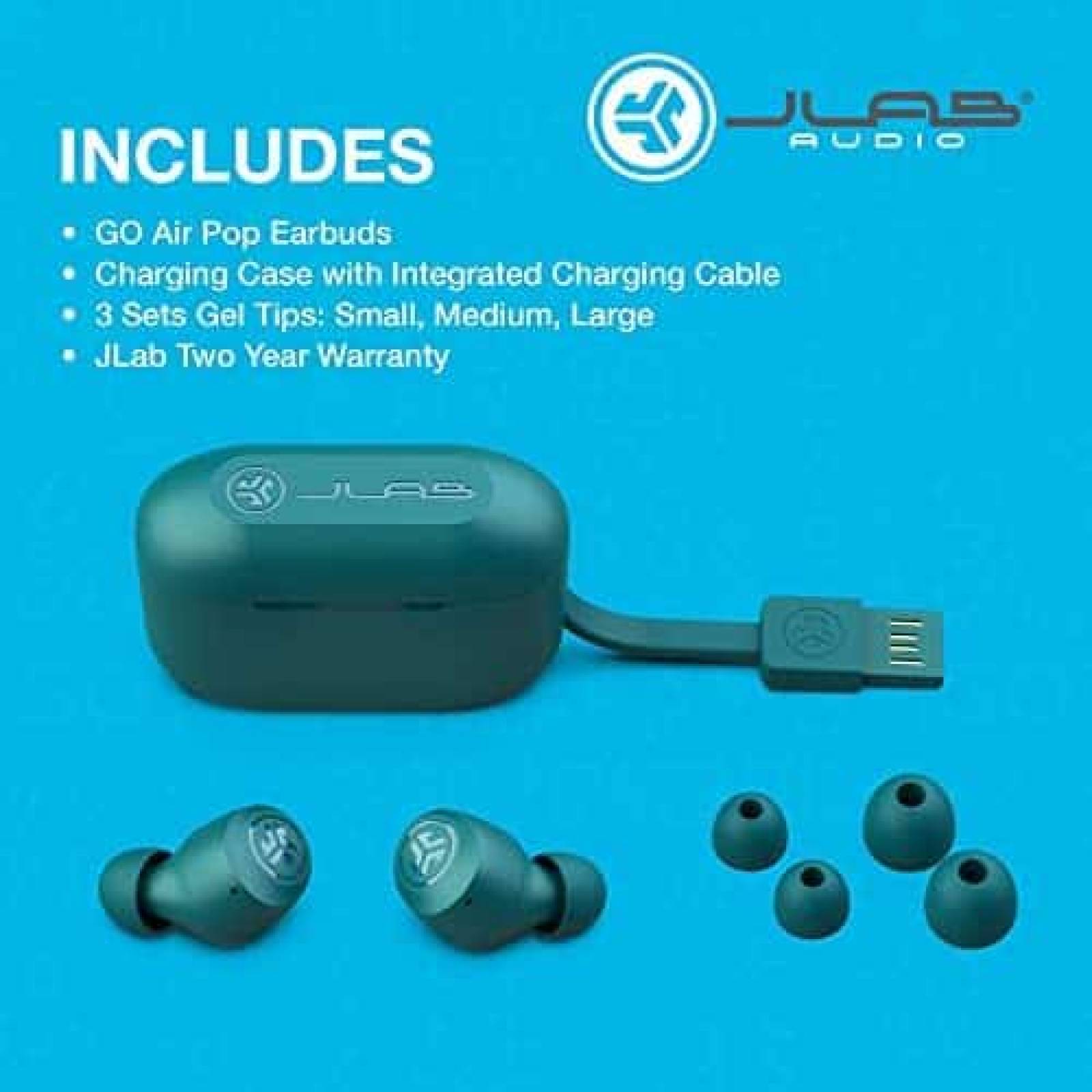 Audifonos inalambricos JLab Go air pop contra agua -Azul