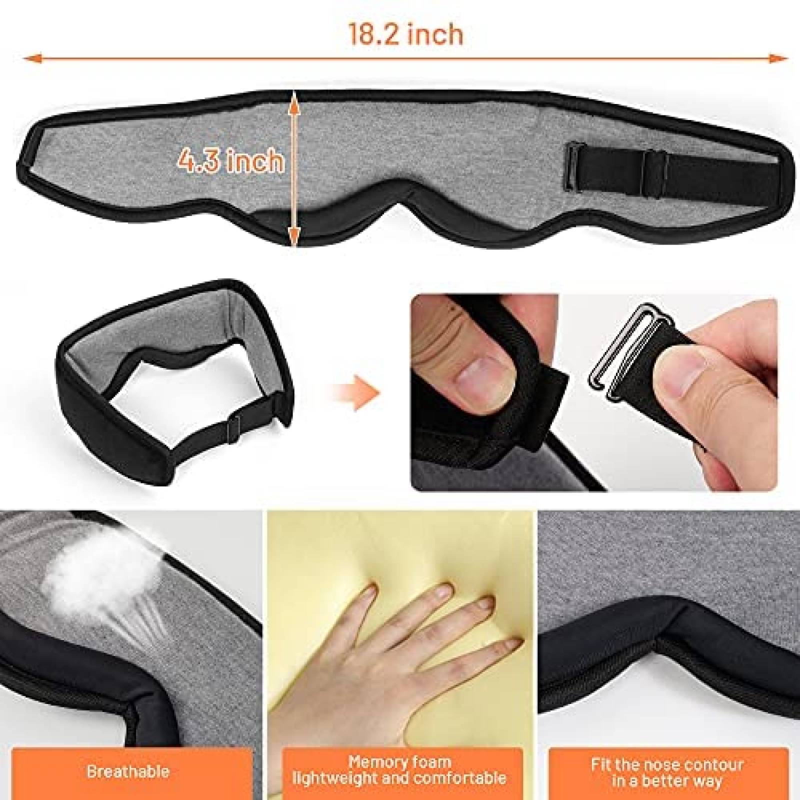 Antifaz para Dormir Kabray con Audifonos Bluetooth -Negro