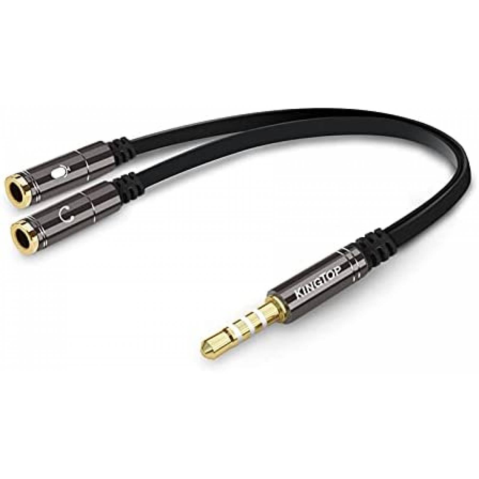 Cable KINGTOP Adaptador de Audio 3.5mm Para PS4 -Negro