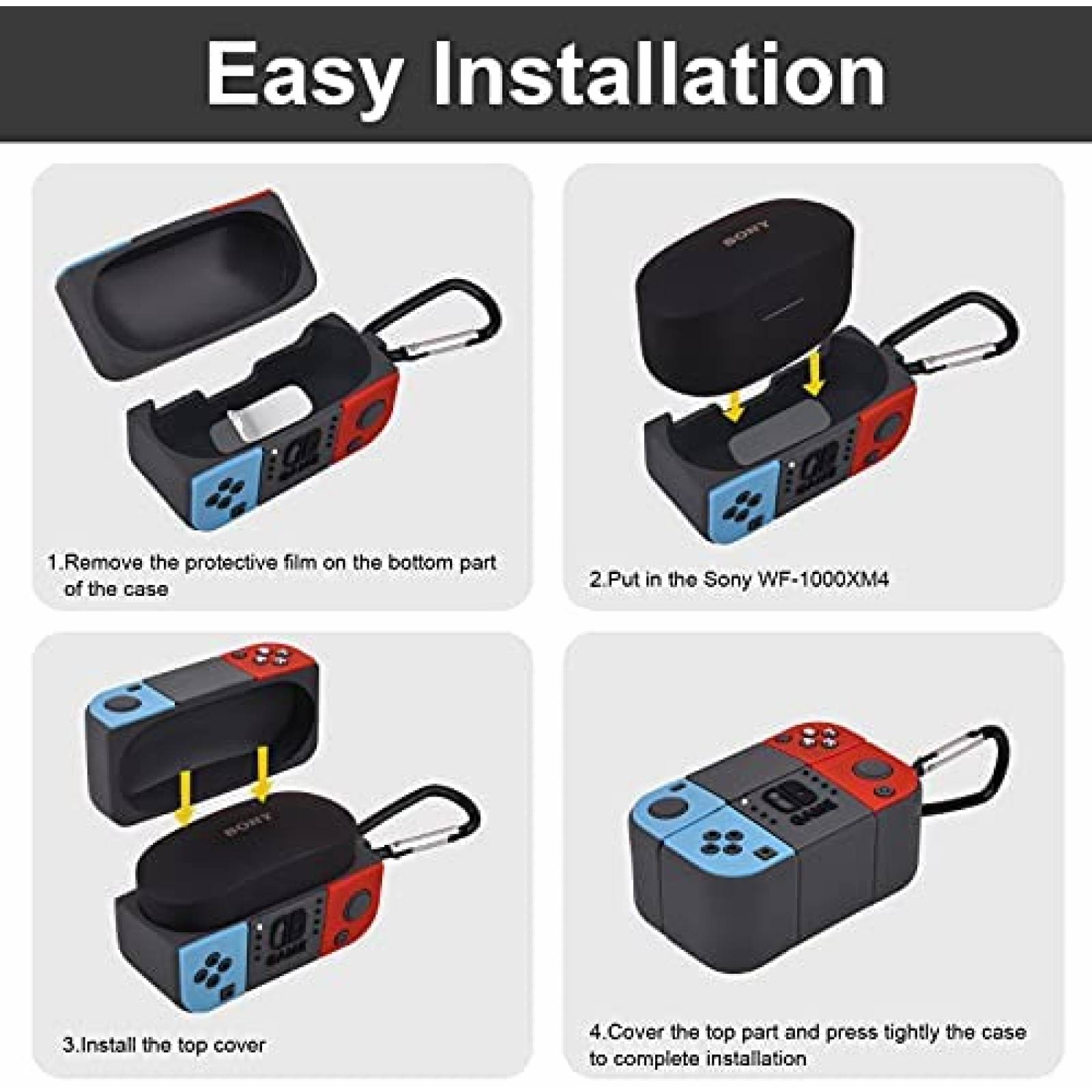 Funda KOREDA Switch Compatible Con Sony WF-1000XM4 -Gris