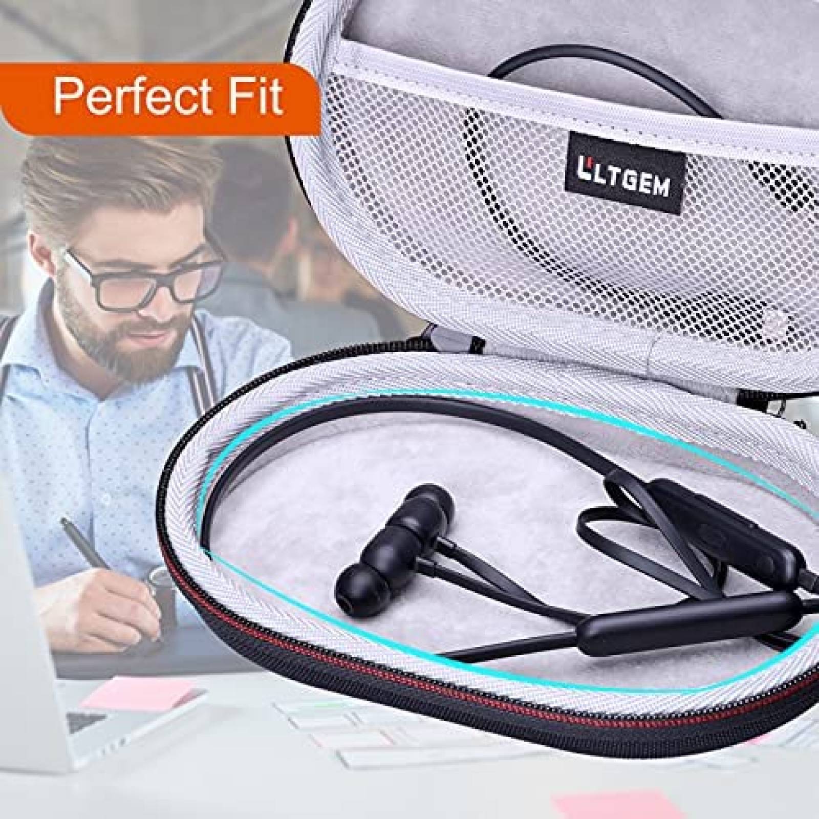 Estuche para auriculares LLTGEM EVA rigida protctora -Negro