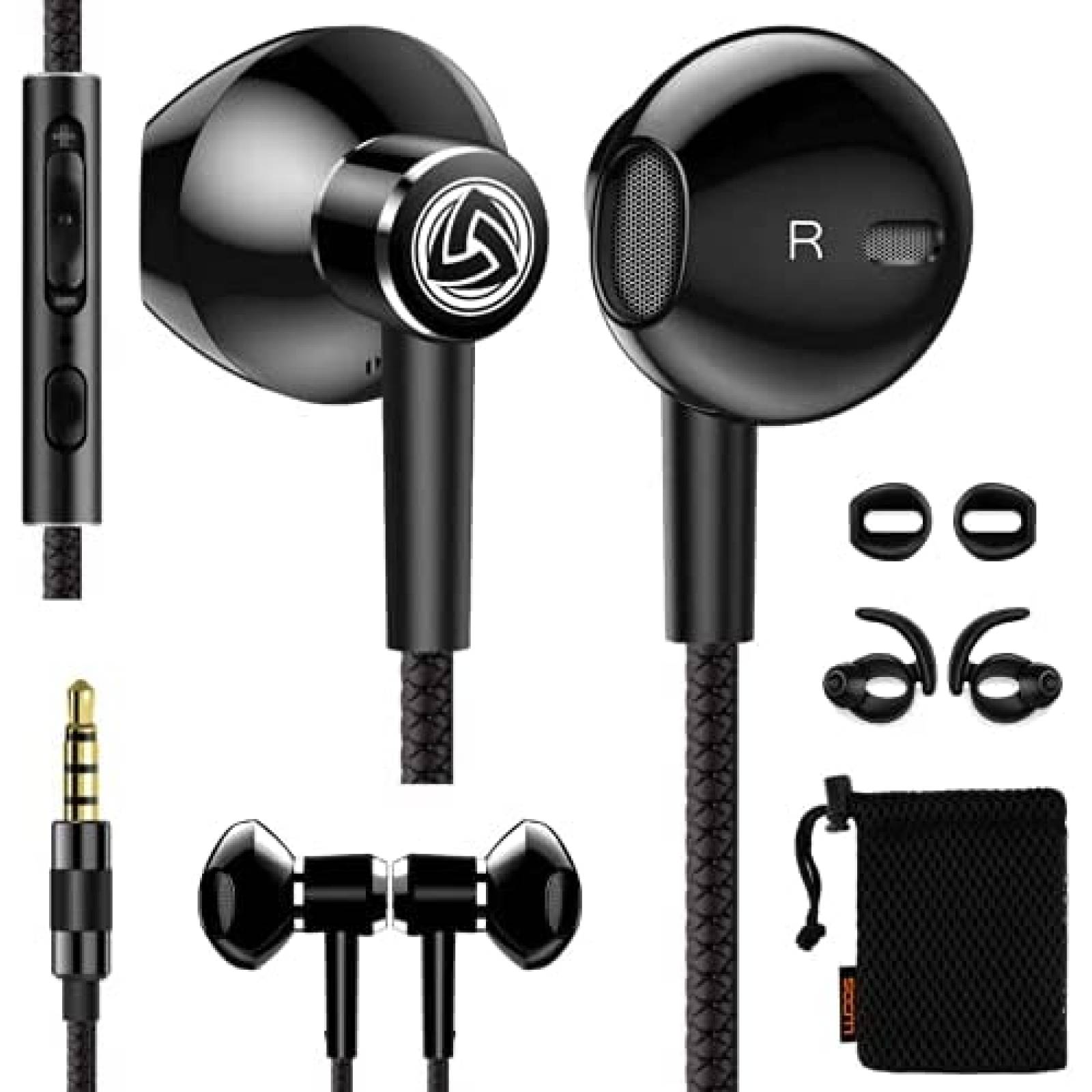 Audifonos alambricos LUDOS SPECTA con microfono -Negro