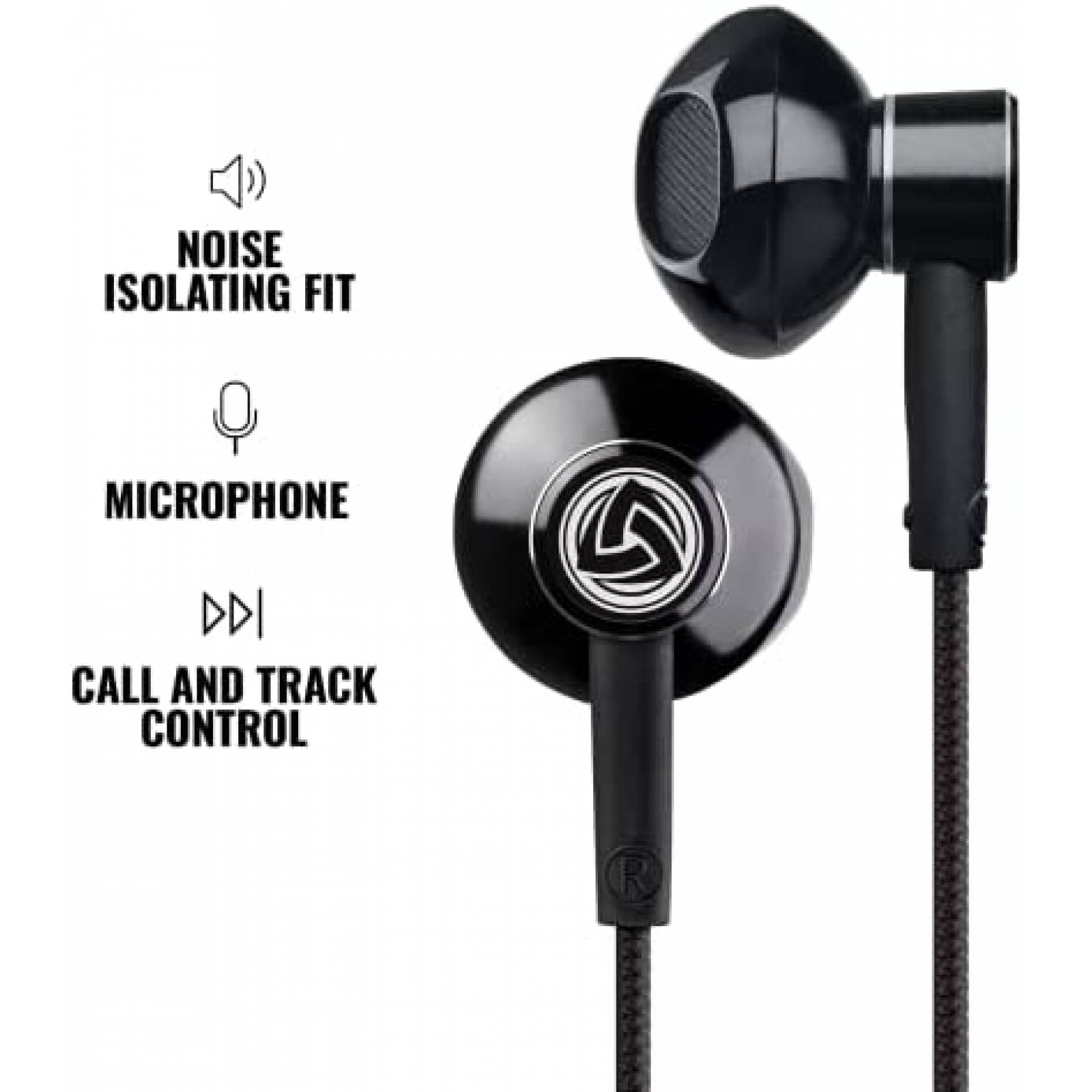 Audifonos alambricos LUDOS SPECTA con microfono -Negro