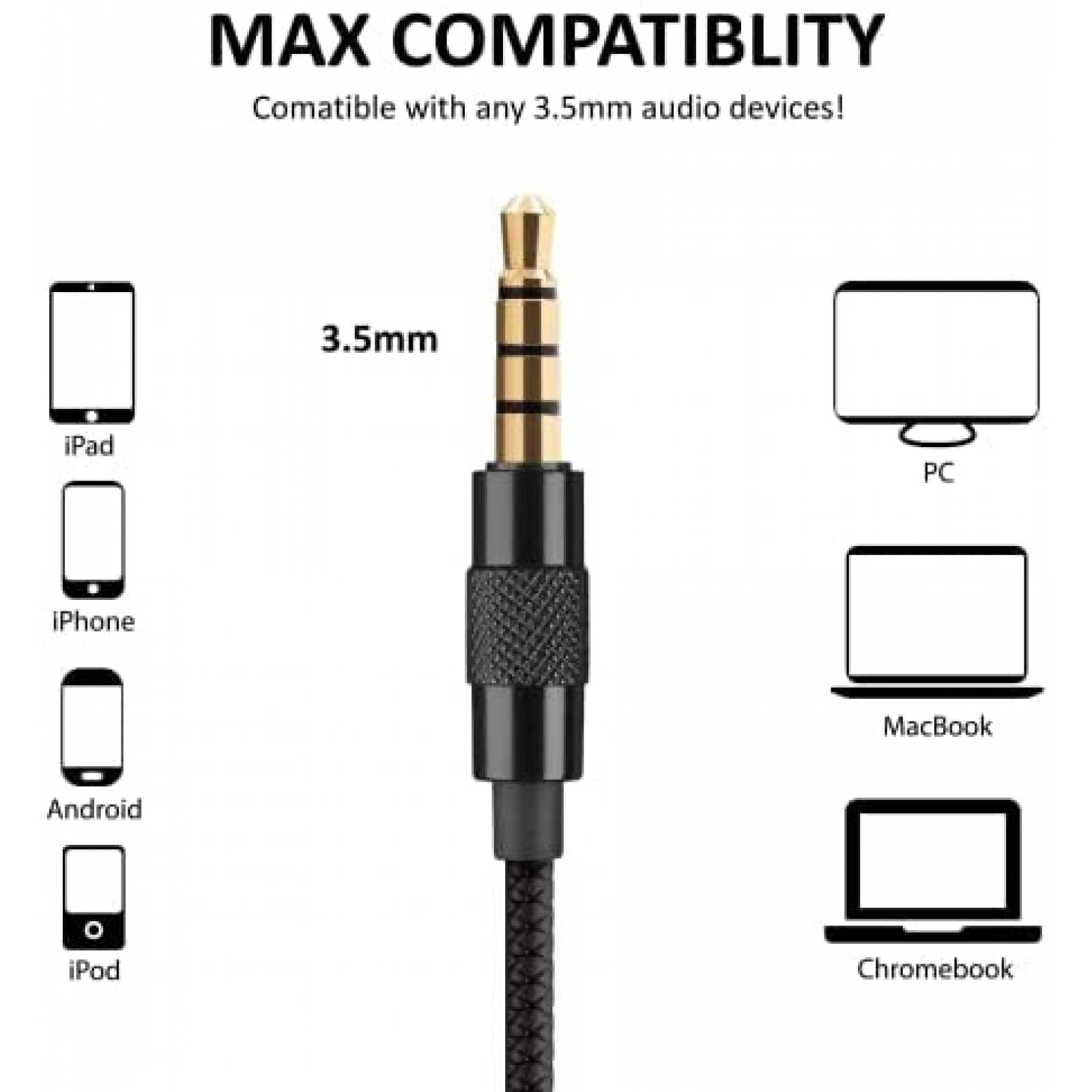 Audifonos alambricos LUDOS SPECTA con microfono -Negro