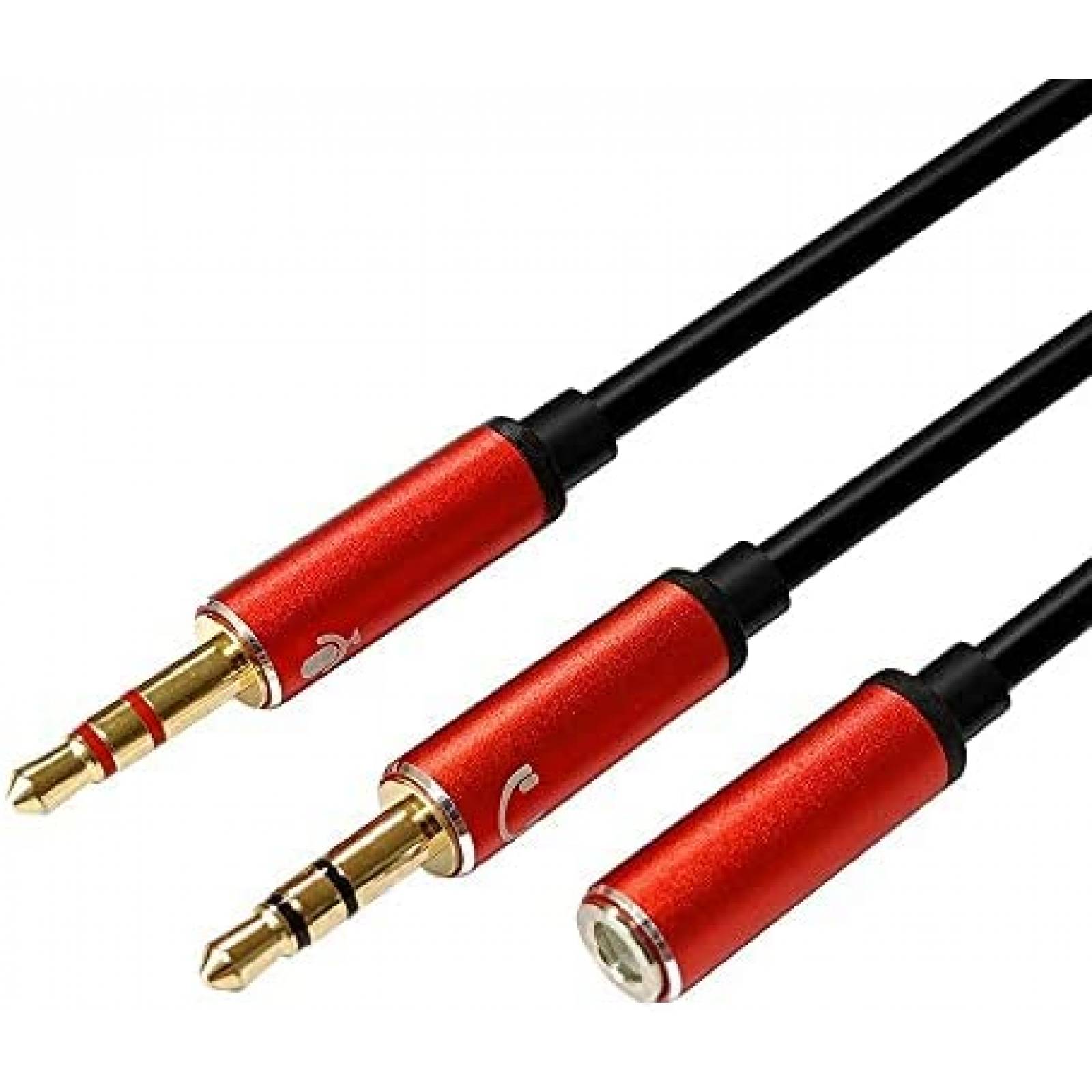 Divisor auriculares Maicailu 3.5mm hembra a macho dual -Rojo