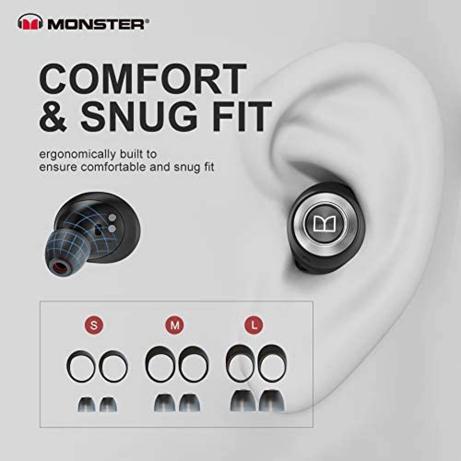 Auriculares Monster MH11901 Inalambrico Bluetooth -Negro