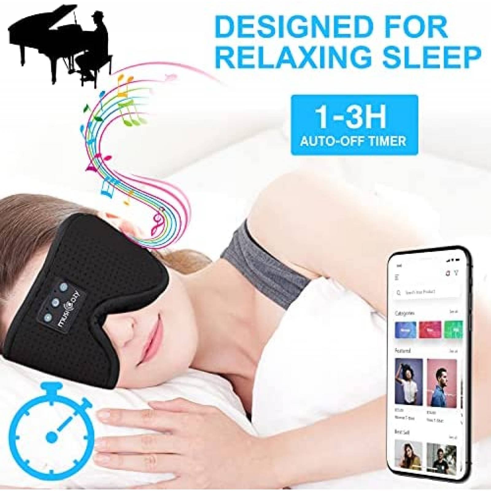MUSICOZY Auriculares para Dormir con Bluetooth inalámbricos