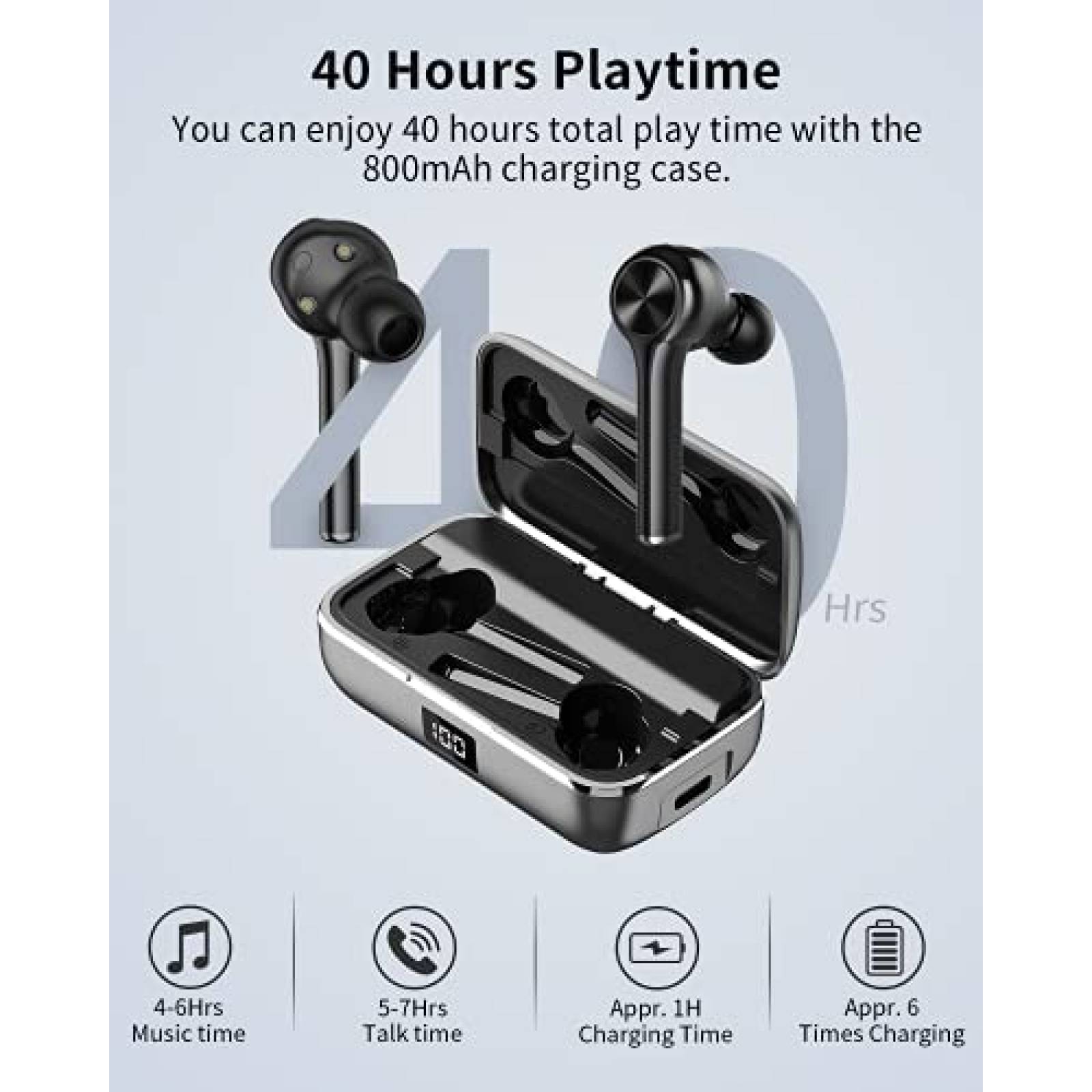 Auriculares ORYTO Cancelacion Ruido Impermeable -Gris