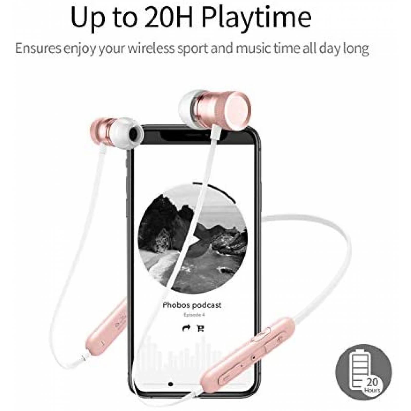 Auriculares Picun Bluetooth con microfono inalambricos -Rosa