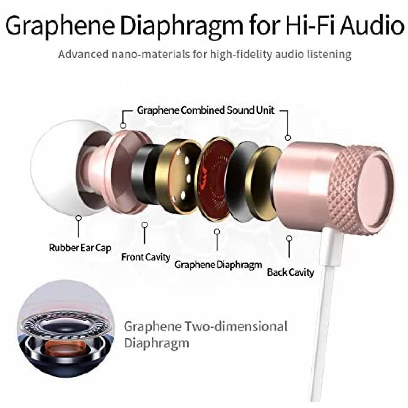 Auriculares Picun Bluetooth con microfono inalambricos -Rosa