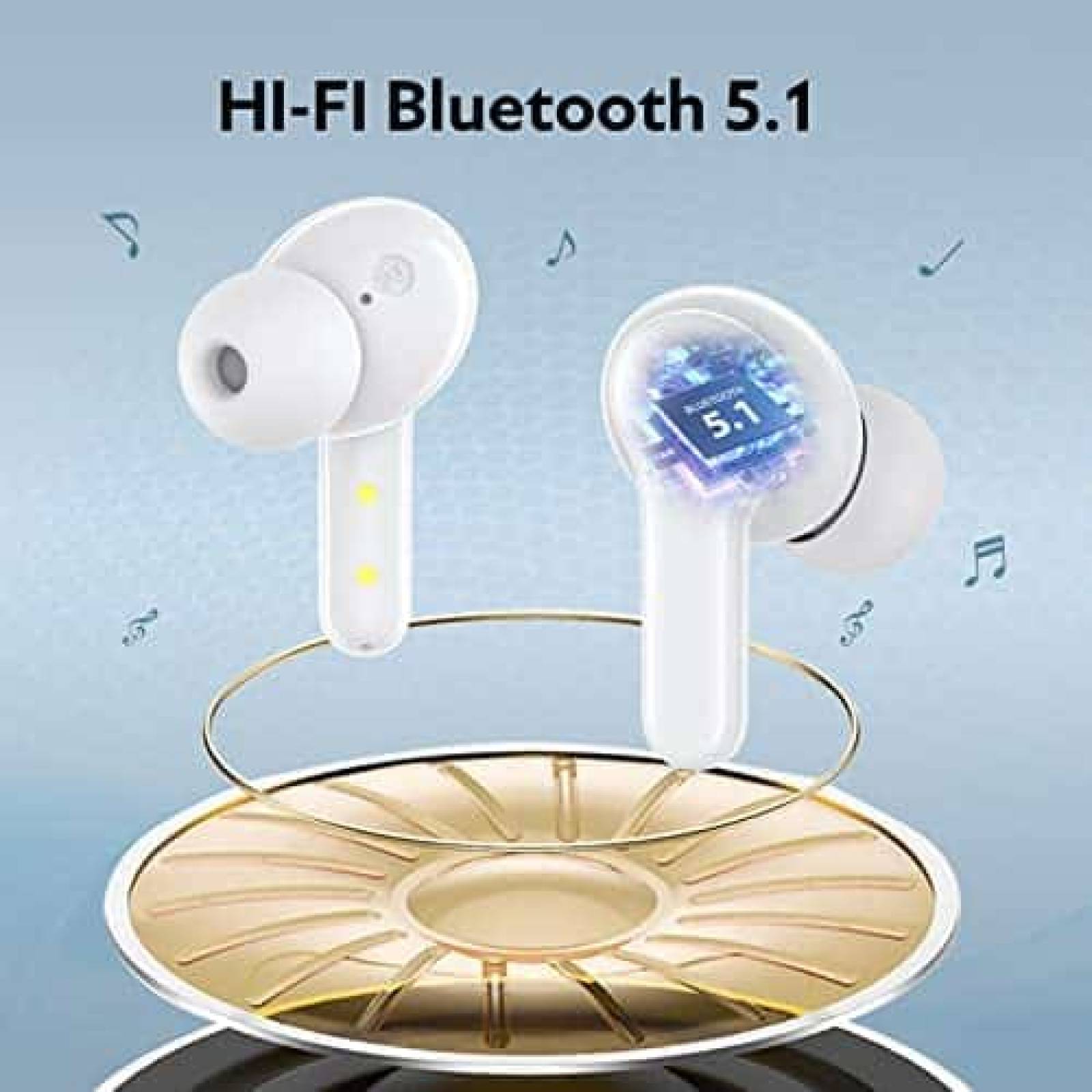 Auriculares QCY T13 Inalambricos Con Control Tactil -Blanco