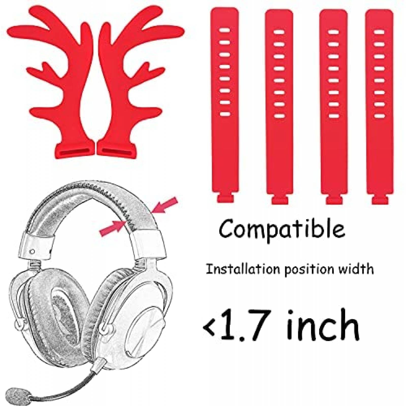 Accesorios para audifonos RUKUHOT Reno/diablo -Rojo/negro