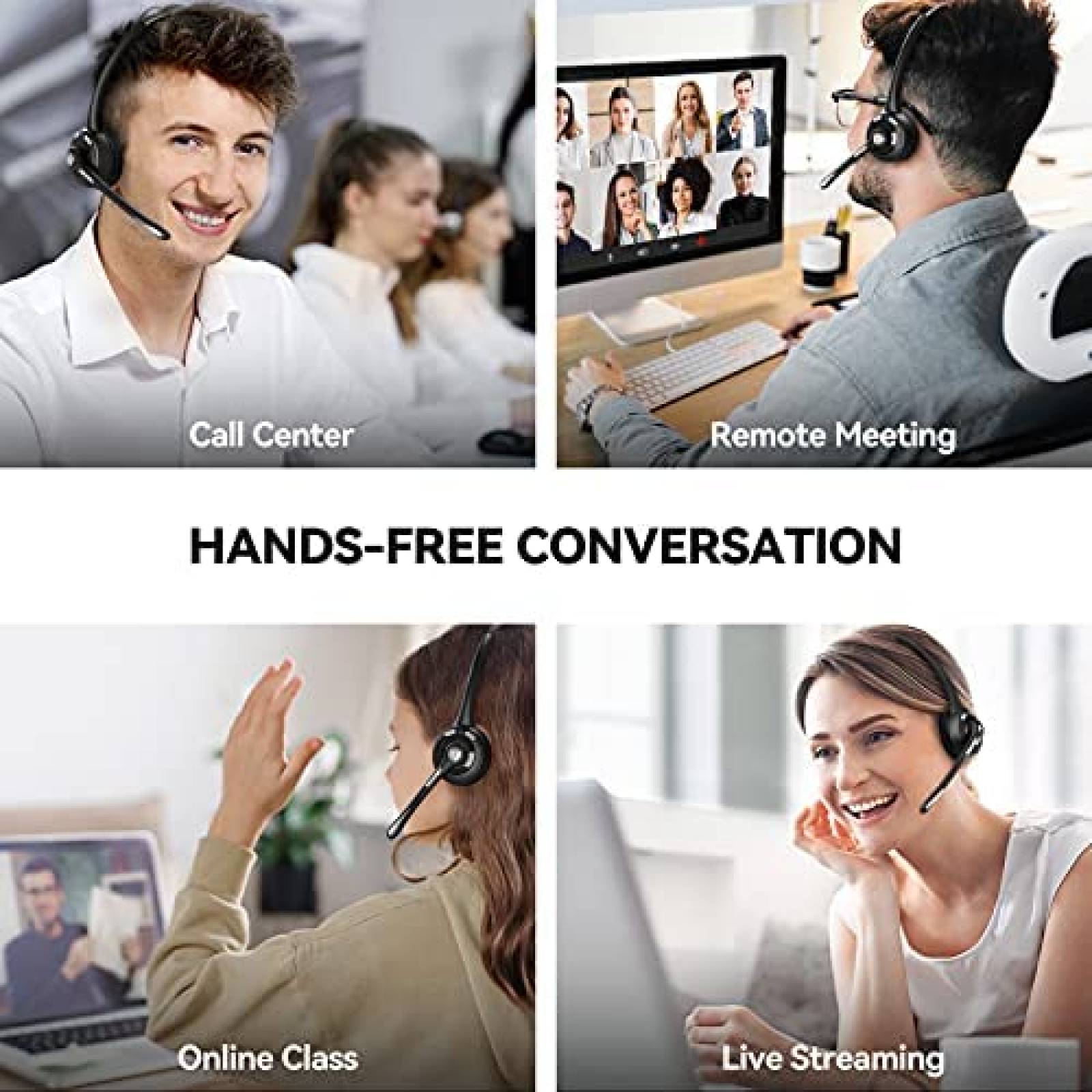 Auriculares TECKNET Inalambricos Con Microfono -Negro