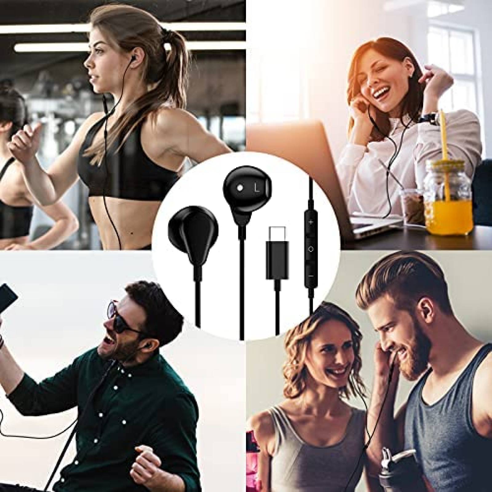Audifonos TITACUTE de Conector USB-C Incluye Estuche -Negro