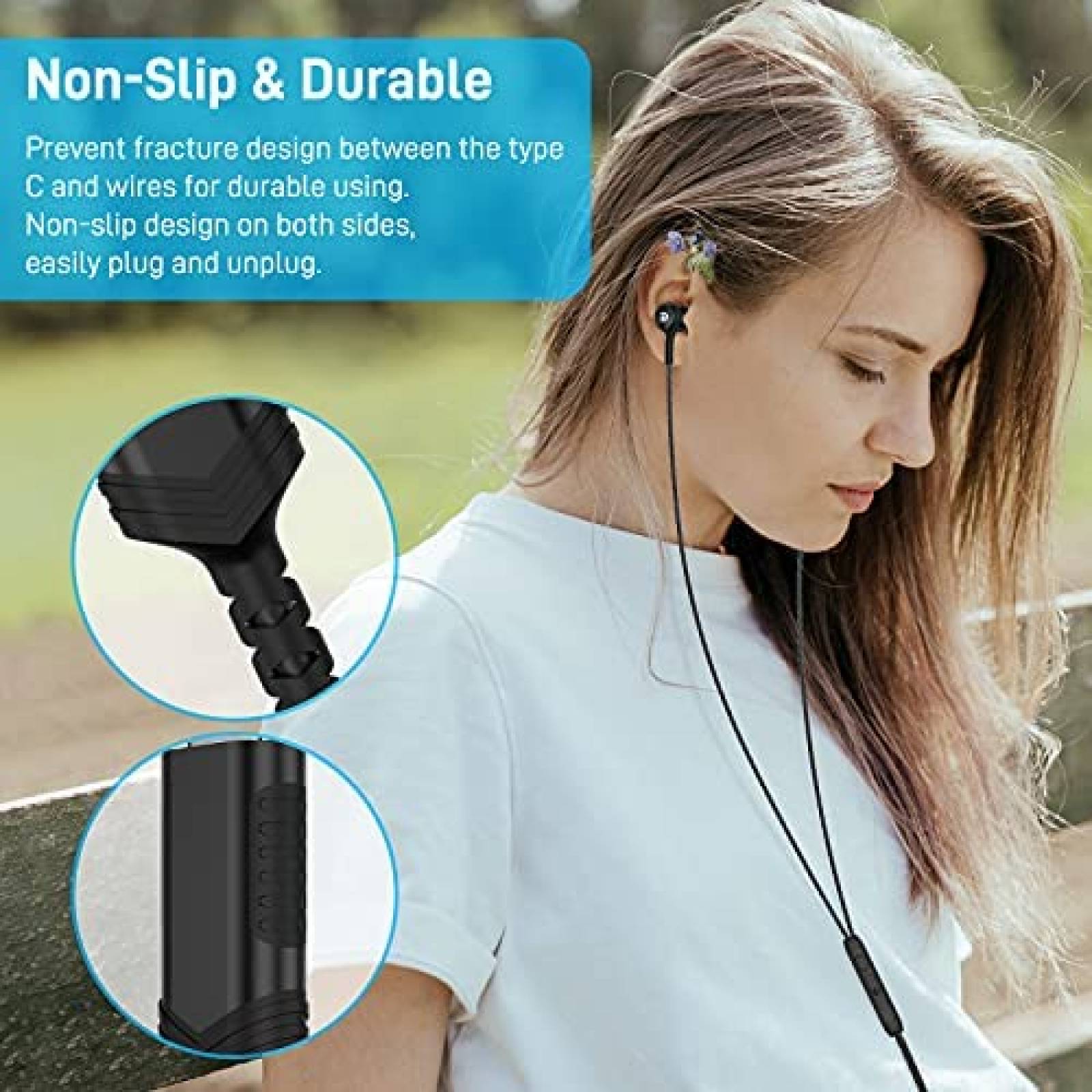 Audifonos TITACUTE USB tipo C para Galaxy S21 S20 FE -Negro