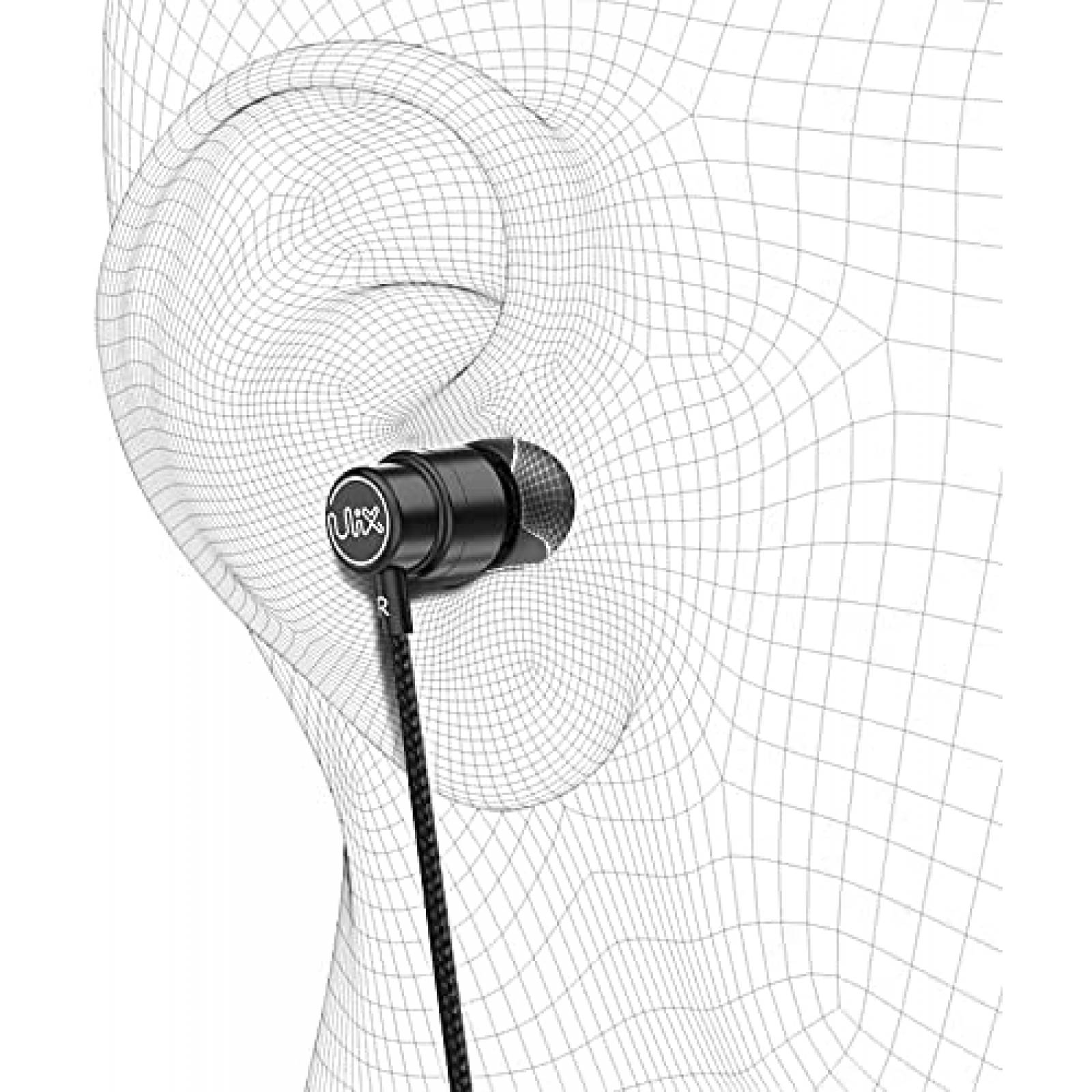 Auriculares ULIX con cable y microfono antienredos -Negro