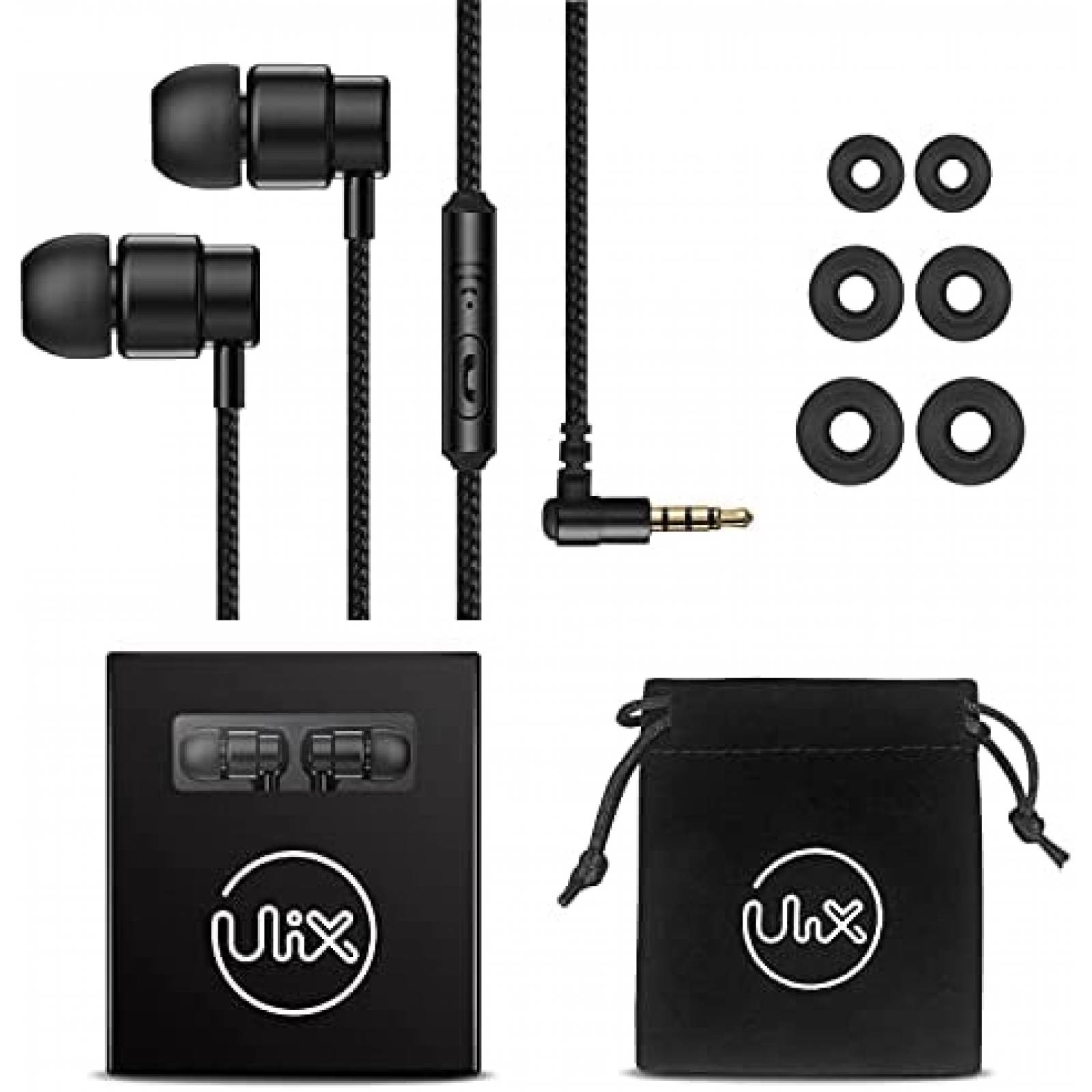Auriculares ULIX con cable y microfono antienredos -Negro