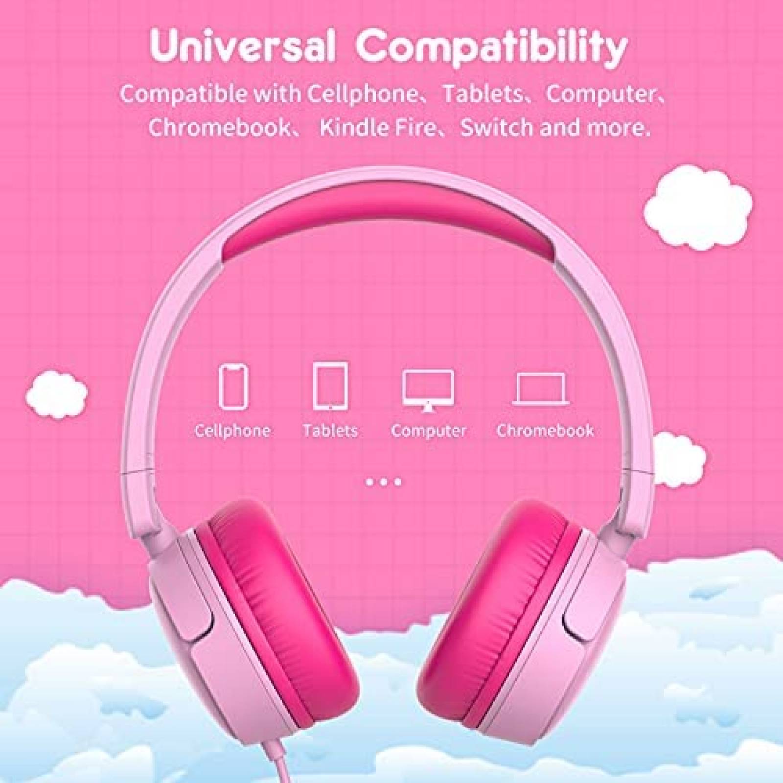 Auriculares vinamass para nios con limitador de volumen