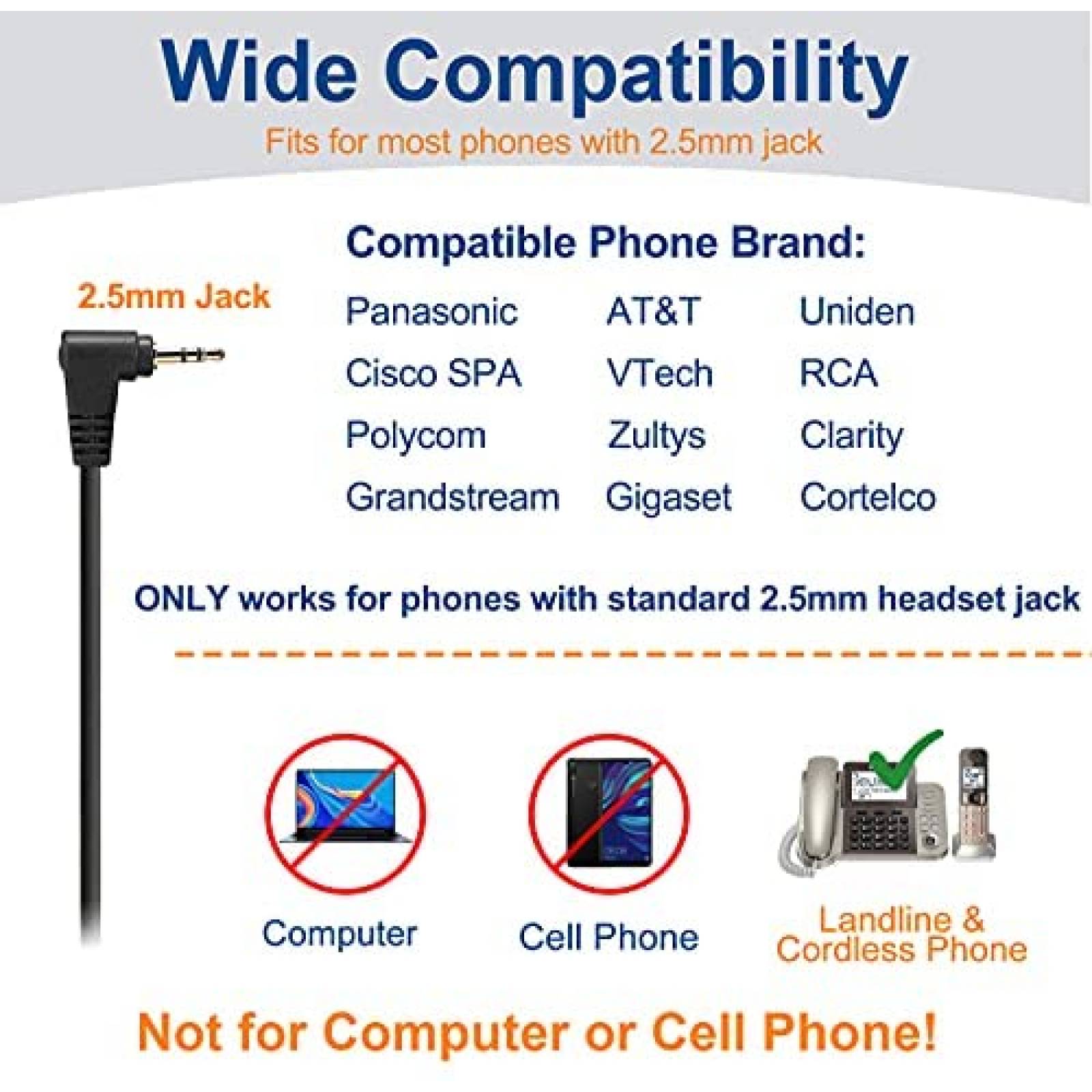 Audifonos con Microfono Wantek para Panasonic Dect 6.0