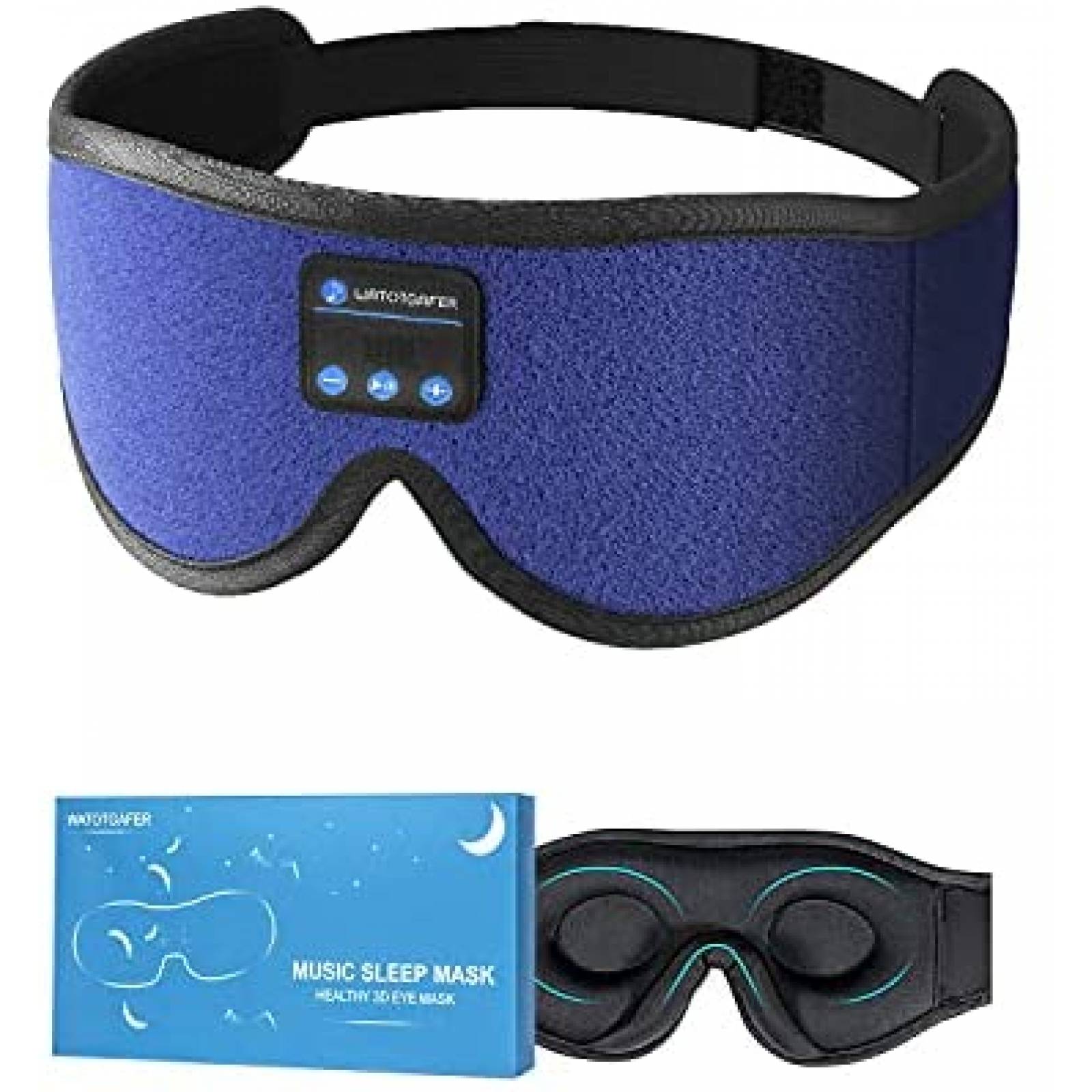 Antifaz Dormir WATOTGAFER 3D Bluetooth Lavable -Azul