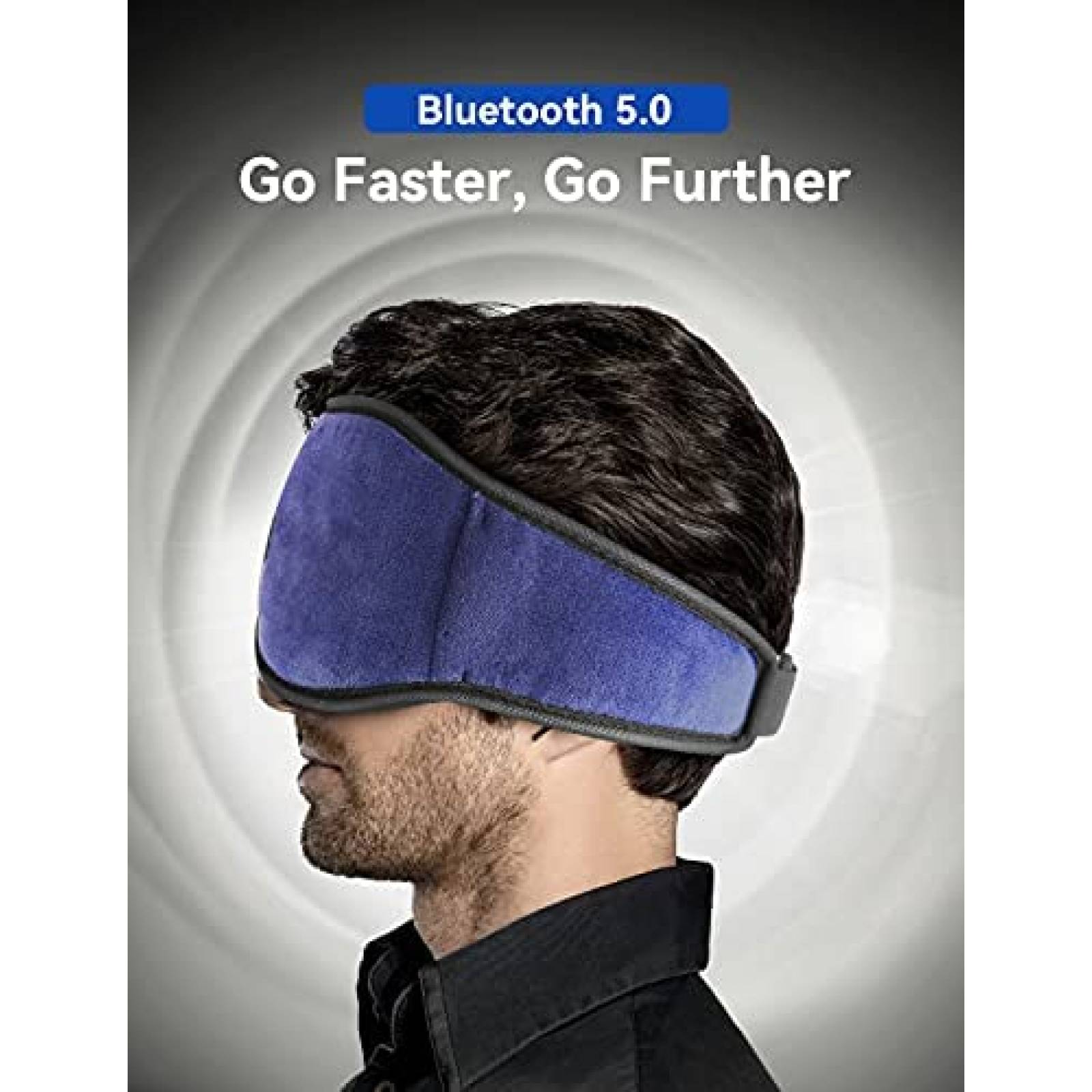 Antifaz Dormir WATOTGAFER 3D Bluetooth Lavable -Azul