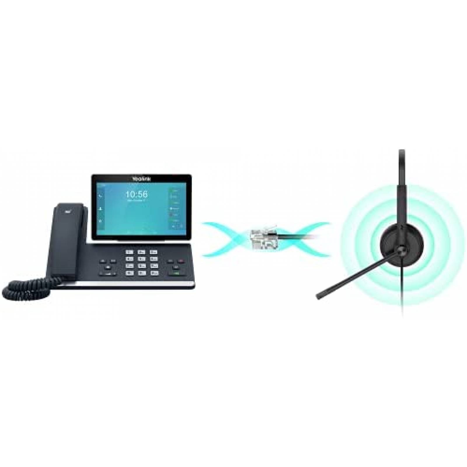 Diadema con microfono y audifono Yealink YHS34 -Negro